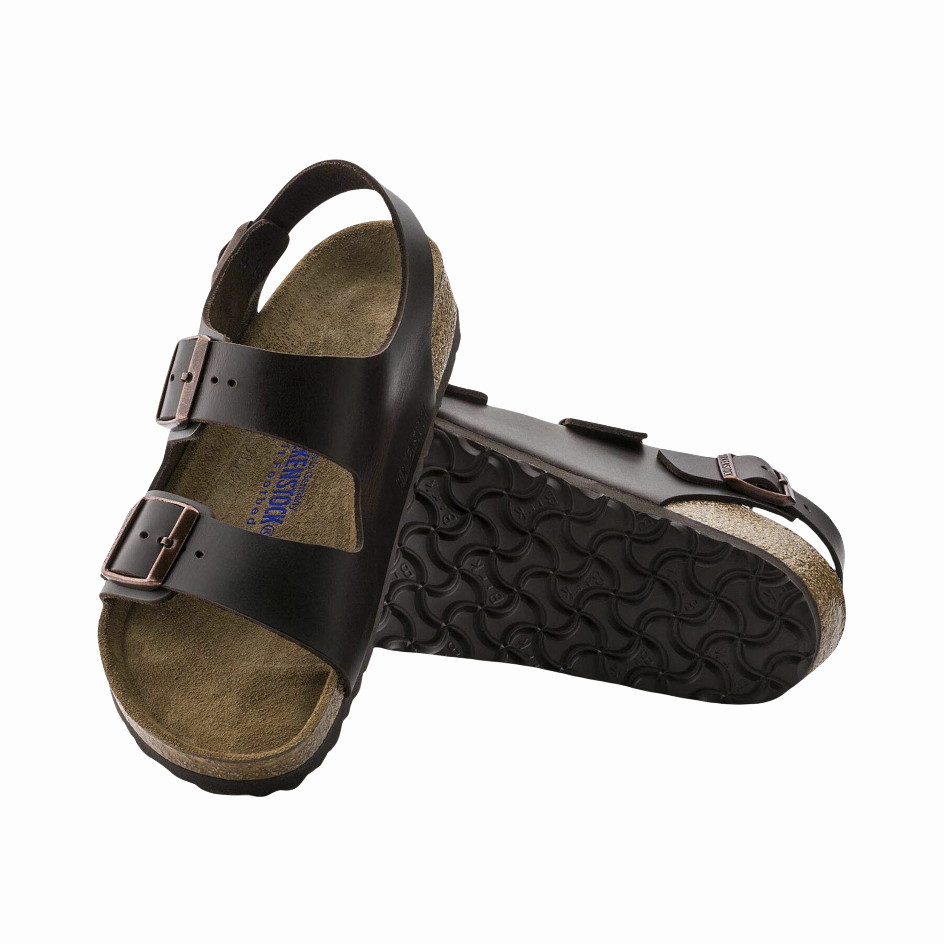 Men's Milano Soft Footbed (Smooth Leather) - Amalfi Testa Di Moro Brown Garden Slippers Closed Toe