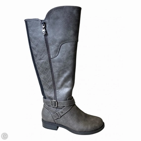 Boots Knee Heels By Guess In Grey, Size: 7.5 Smart Footwear Good Grip