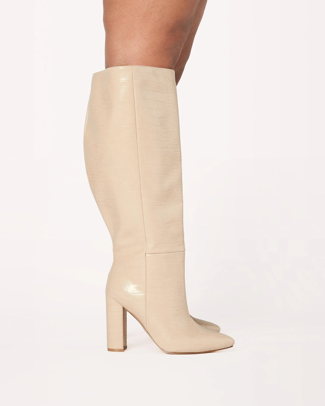 MILLA CURVE - SAHARA CROC Block Heel Stable base