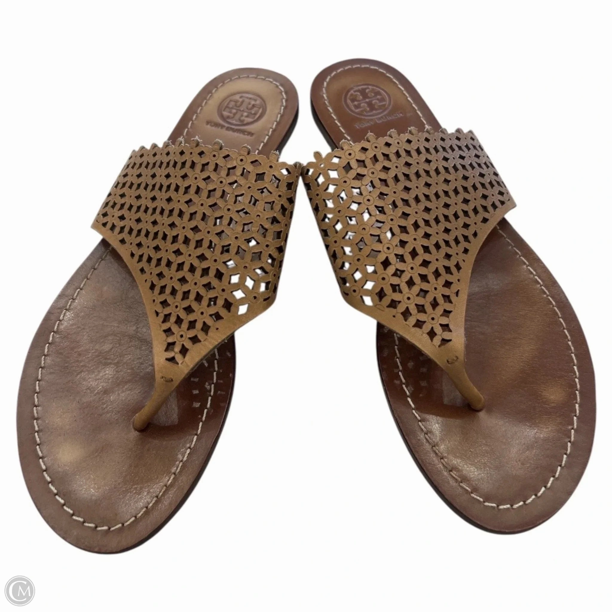 Lake Step Sandals Designer By Tory Burch In Brown, Size: 7.5