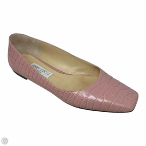 Mirele Croc Embossed Flats Shoes Luxury Designer By Jimmy Choo In Pink, Size: 8.5 (38.5) Weight Distribution System