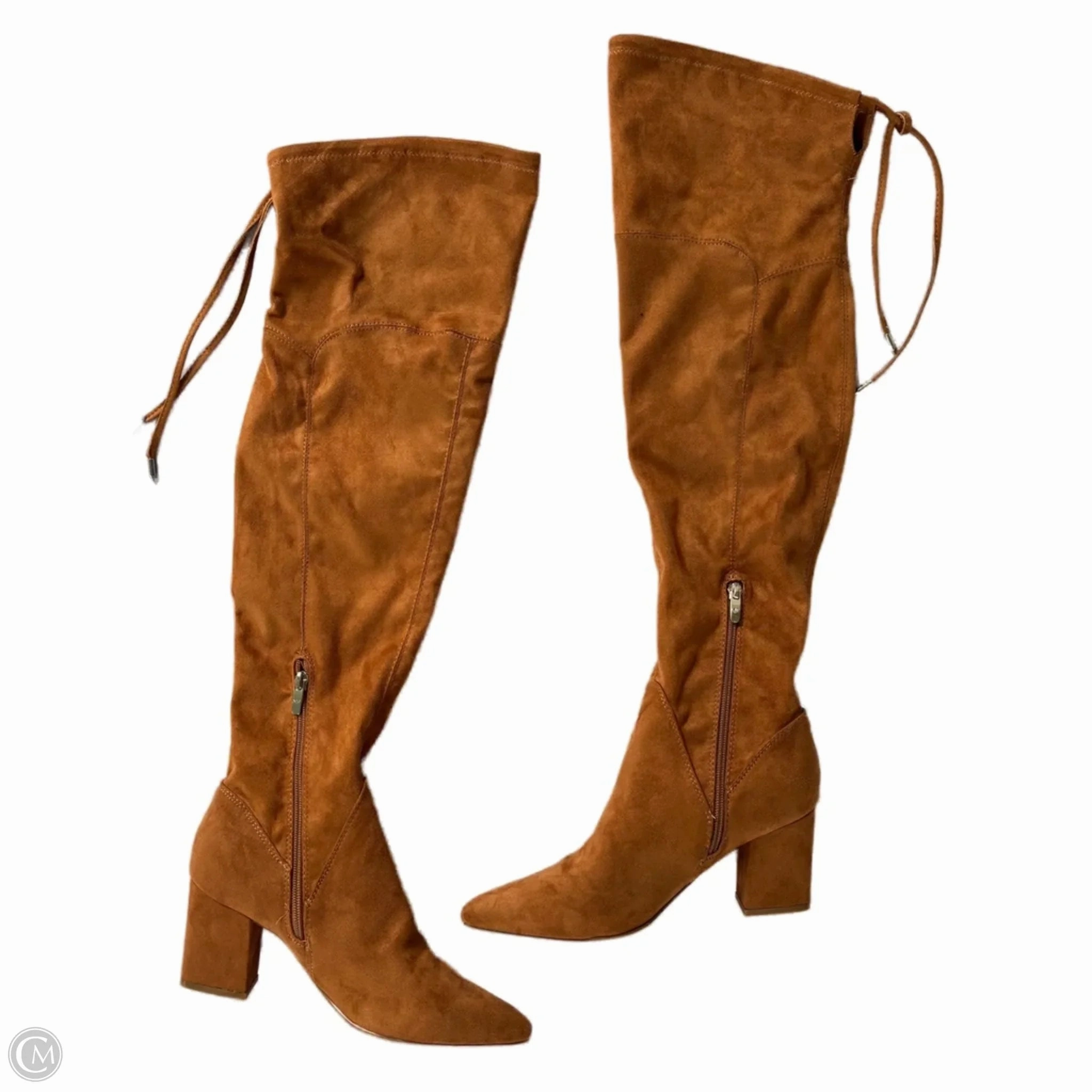 All Weather Rural Traveler Boots Knee Heels By Marc Fisher In Tan, Size: 8