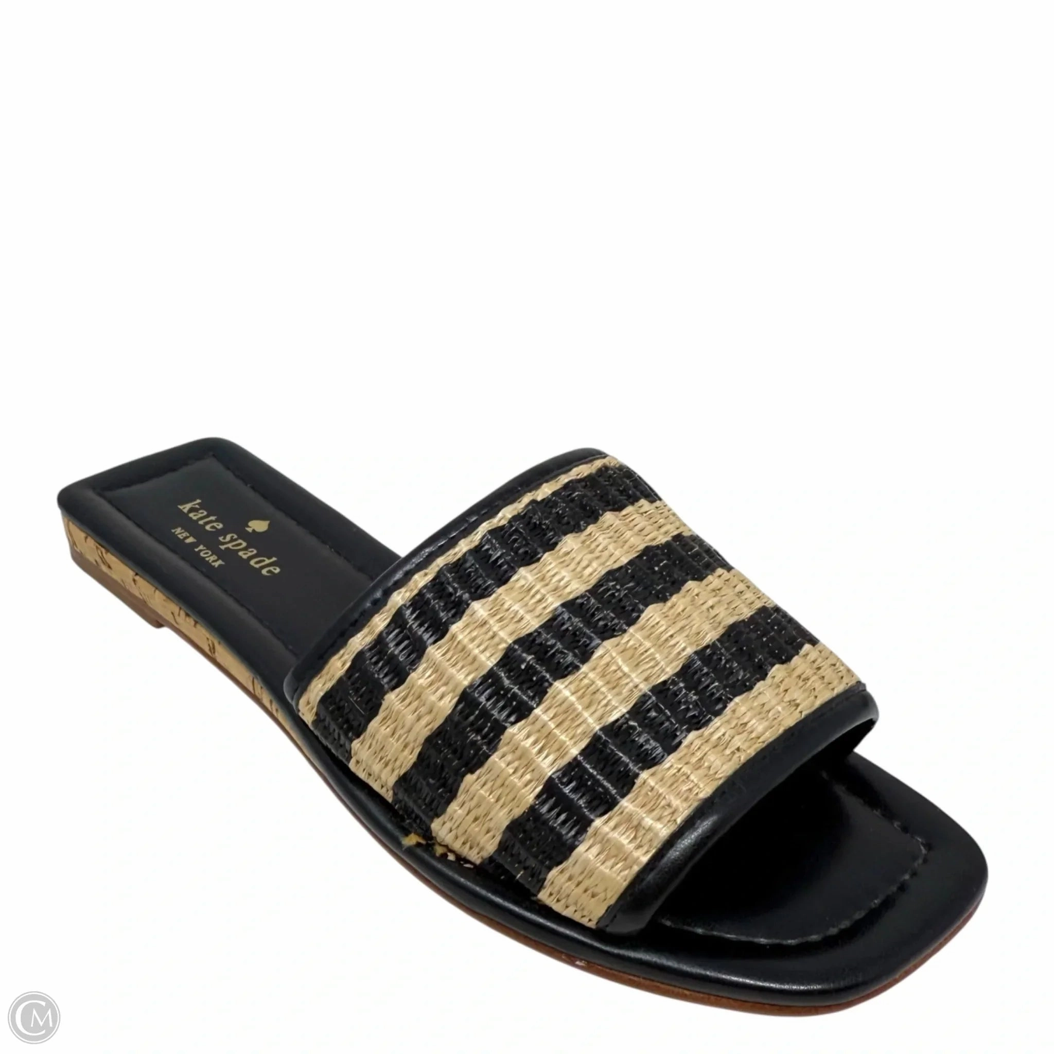 Juiliane Slide Sandals Designer By Kate Spade In Black & Cream, Size: 6.5 Pond Walk Supportive Core All Ages