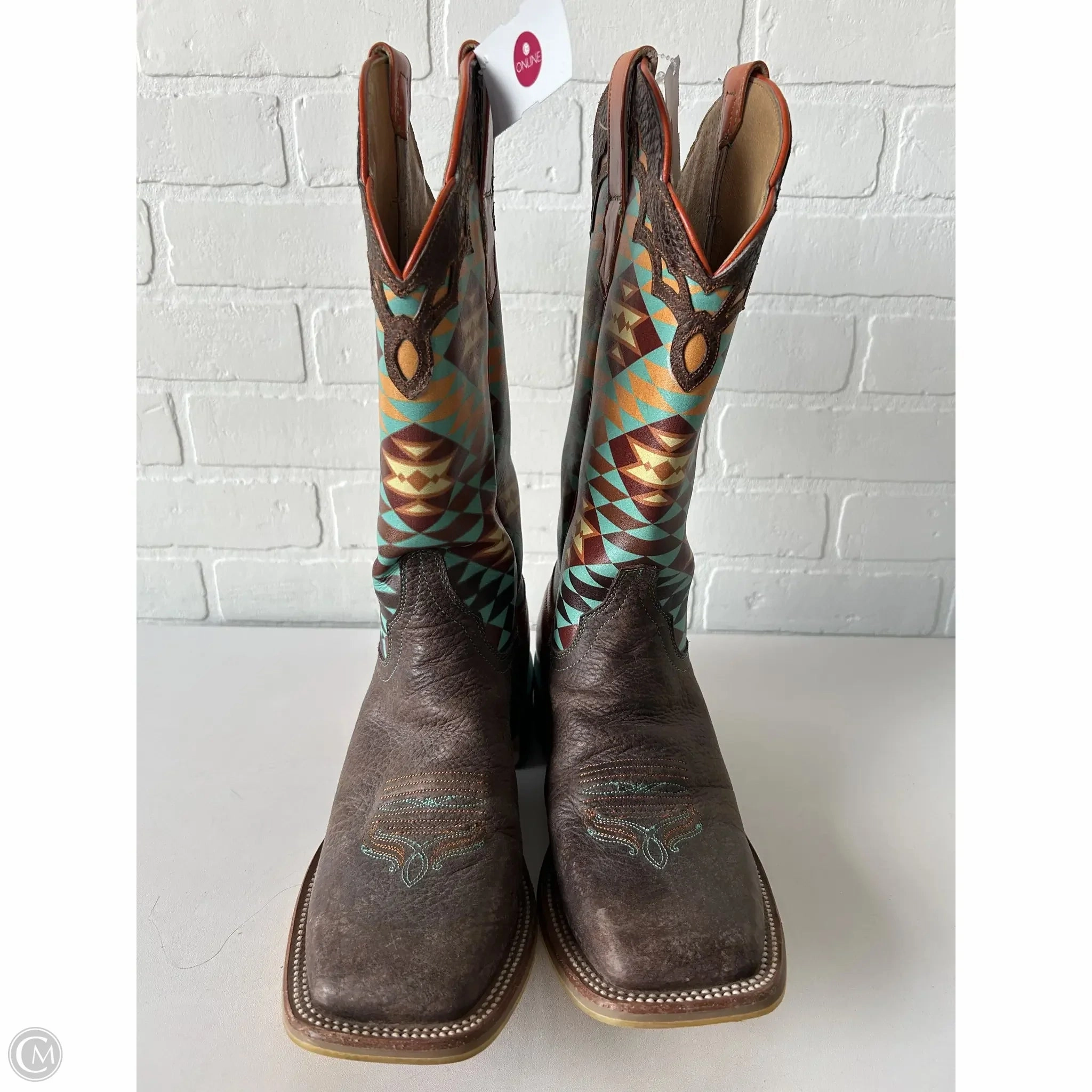 Boots Western By CINCH In Brown & Orange, Size: 10 Minimal Design Airport Look