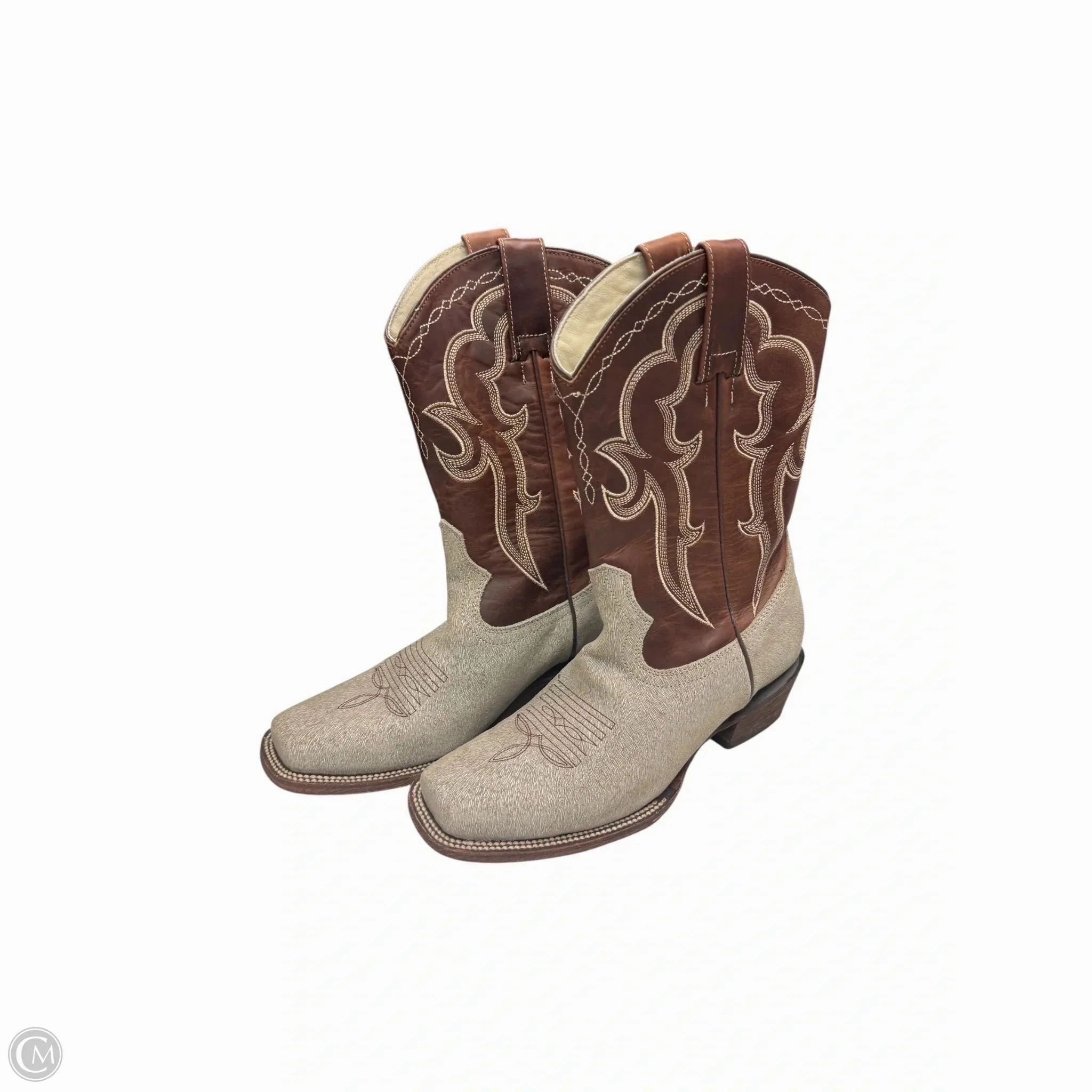 Boots Western By Cmc In Brown & Silver, Size: 9.5 Feather Light Work Commute