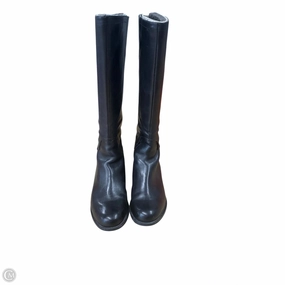 Adjustable Fastening Boots Knee Flats By Nine West In Black, Size: 9