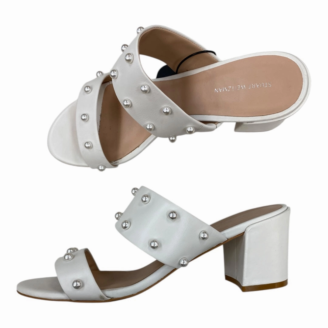 Shoes Designer By Stuart Weitzman In White, Size:9.5 Vintage Love Adult Ease