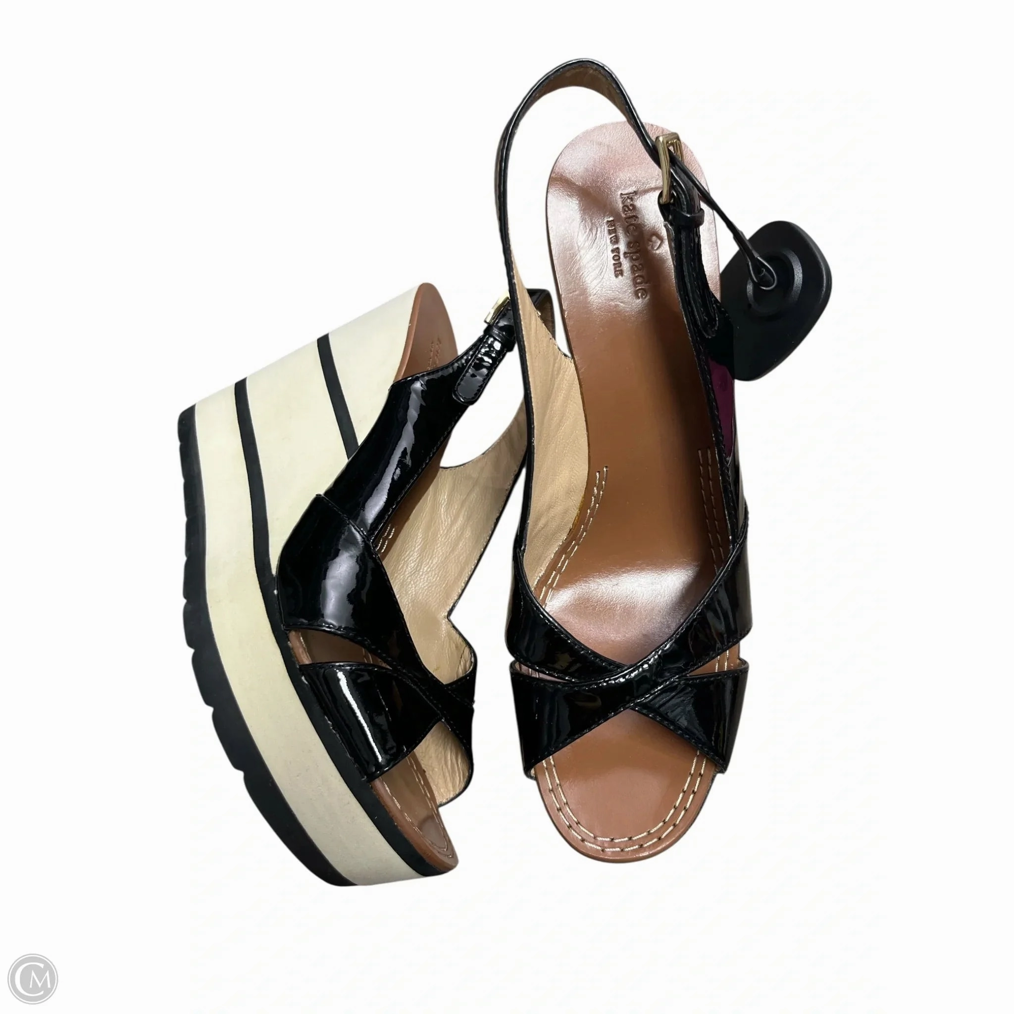 Mesh Cool Love Path Shoes Designer By Kate Spade In Black & White, Size: 10