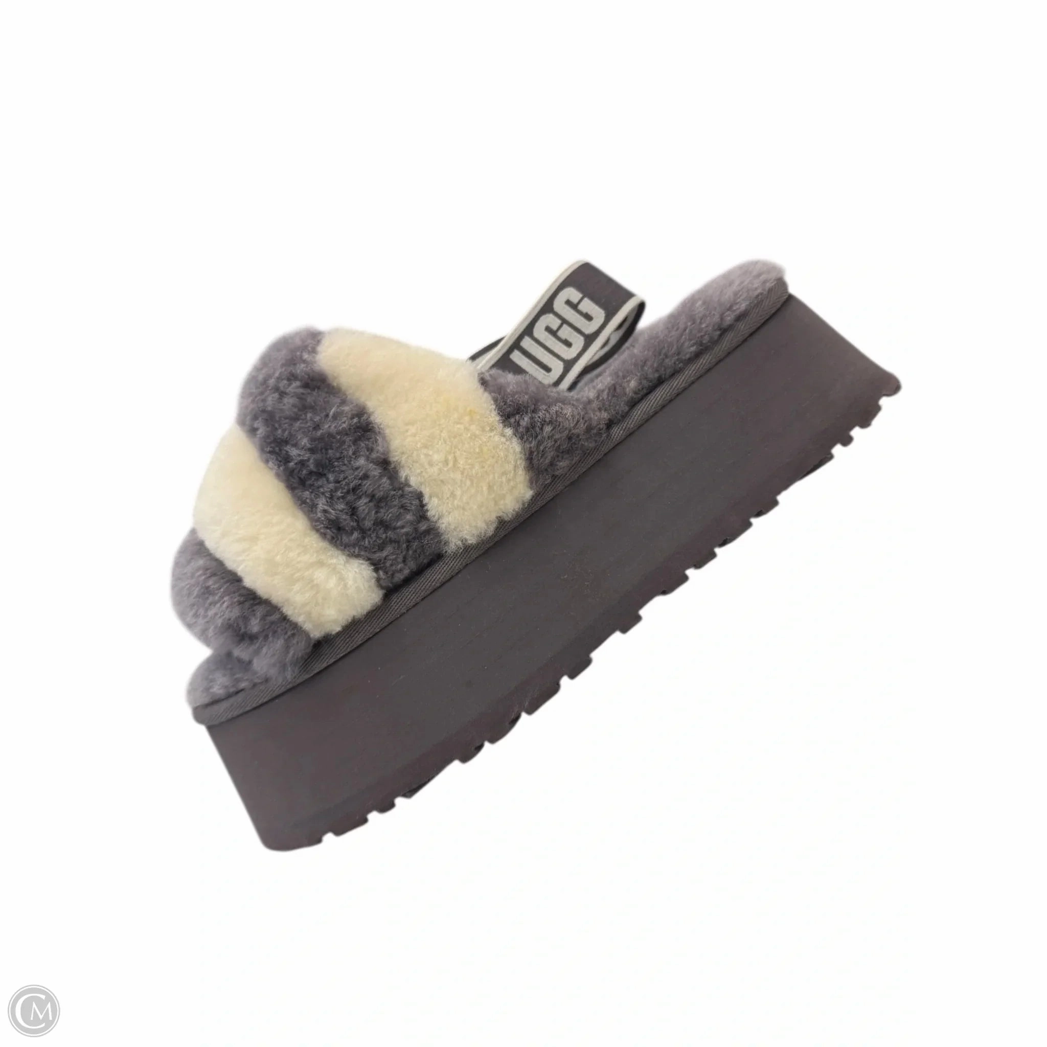 Slippers Designer By Ugg In Grey & White, Size: 7 Memory Foam Standing All