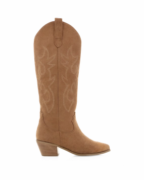 URSON - DARK TAN SUEDE Western Pattern