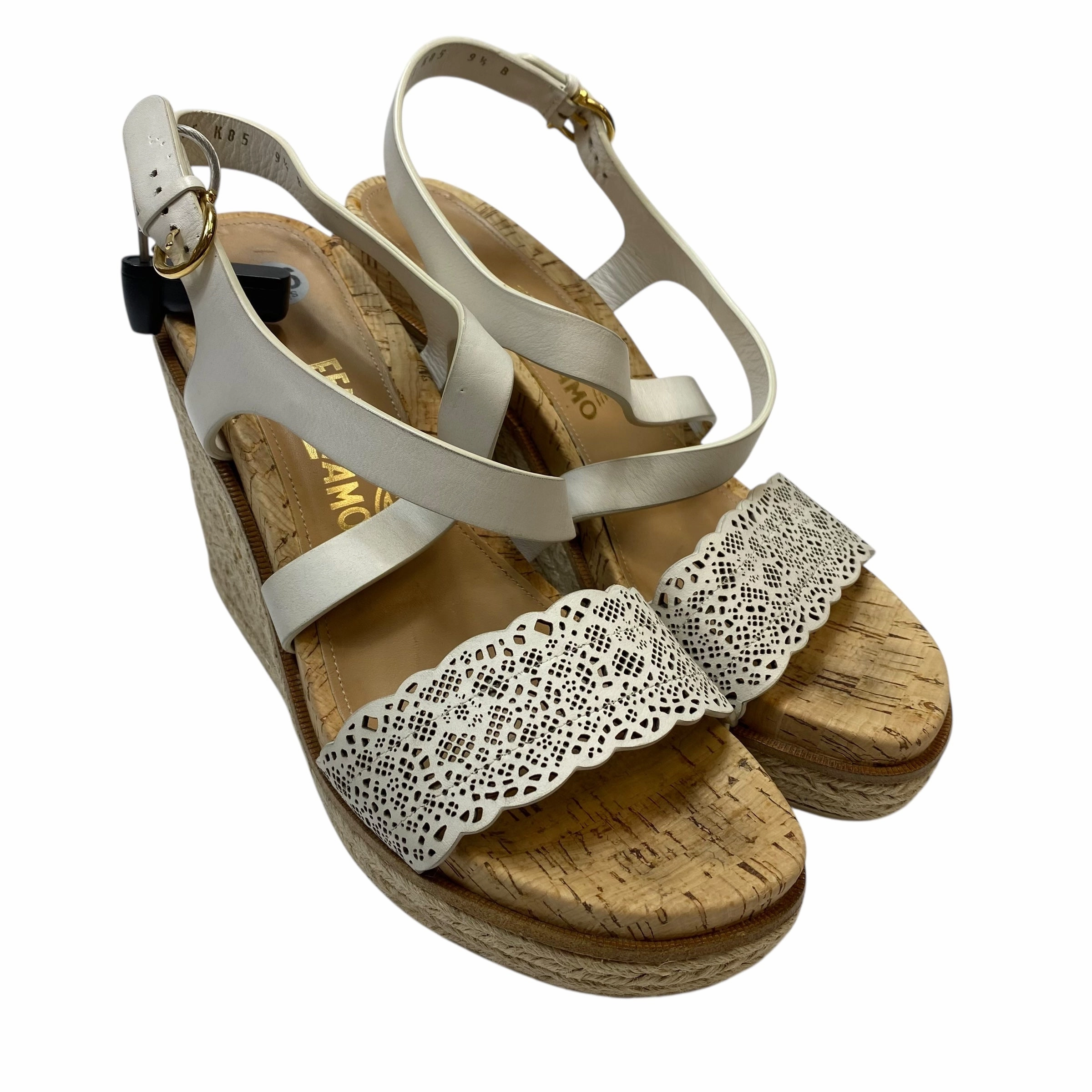 Sport Life Sandals Designer By Ferragamo In Cream, Size:9.5