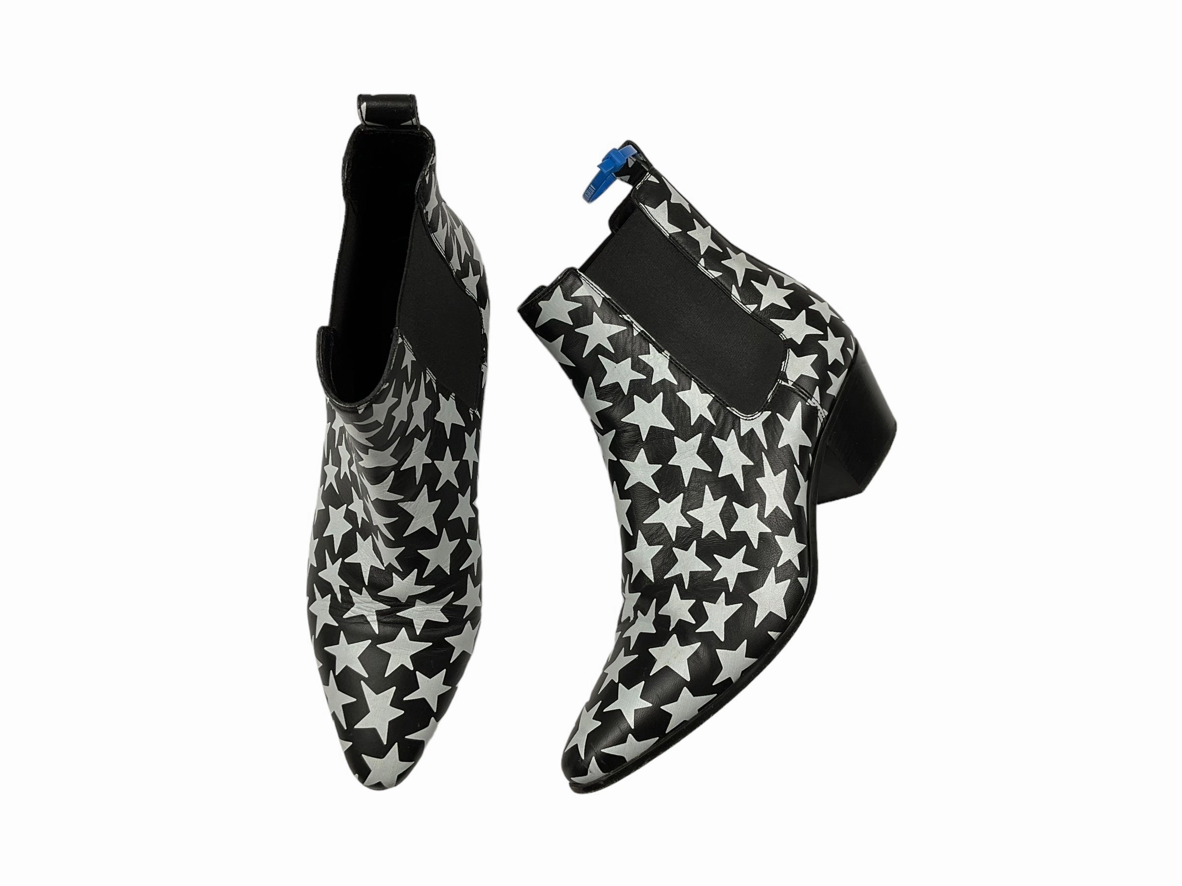 Form Ease Sun Guard Black White Boots Luxury Designer Yves Saint Laurent, Size 6