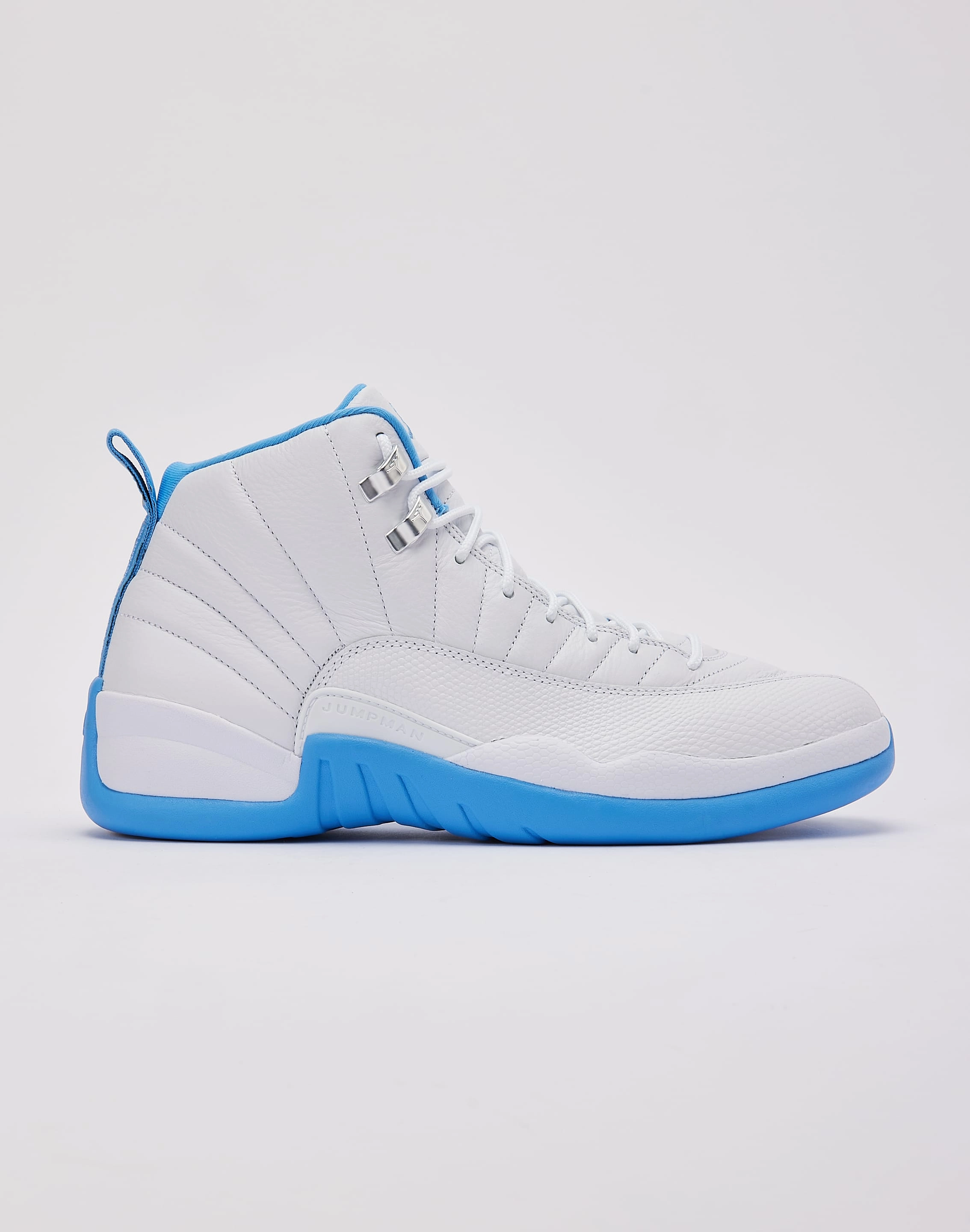 Jordan Air Jordan 12 Retro 'White and University Blue' Heart Glow Foam Lining Standing Workers