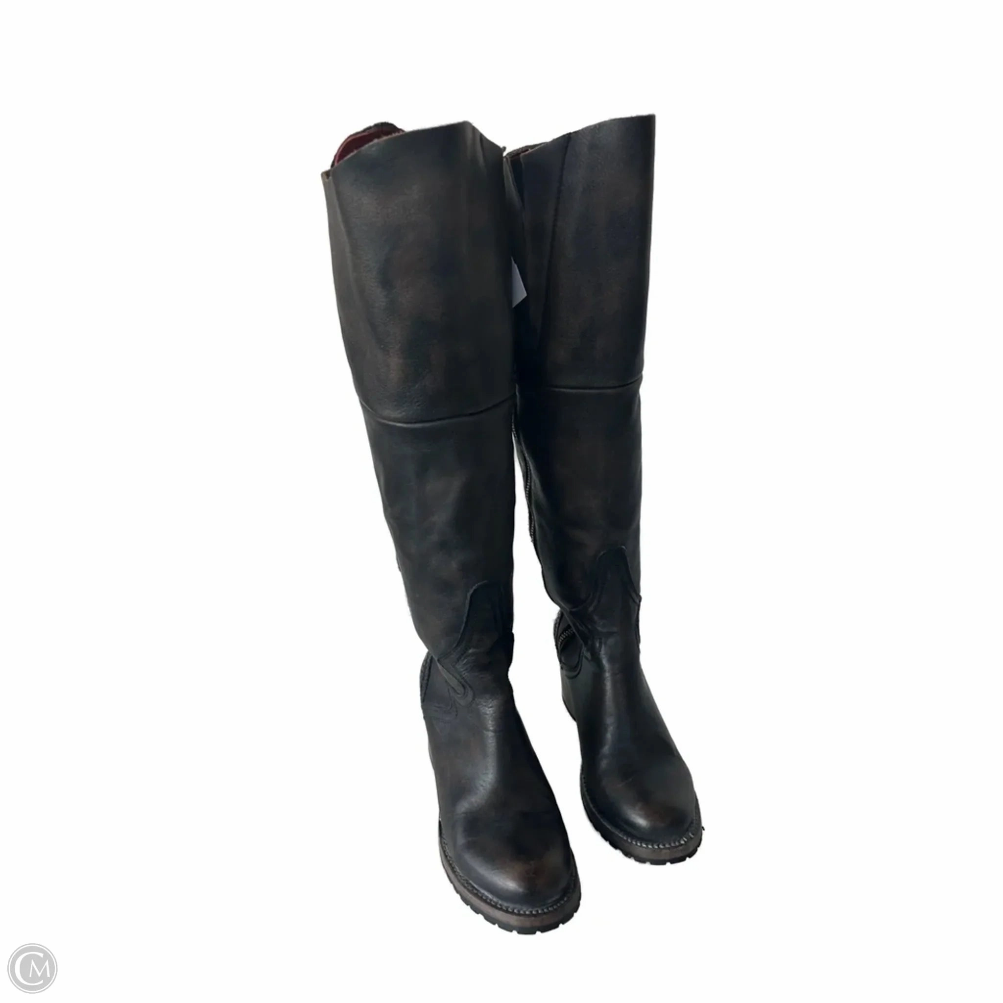 Tough Build Festival Ground Boots Knee Heels By Freebird In Brown, Size: 7