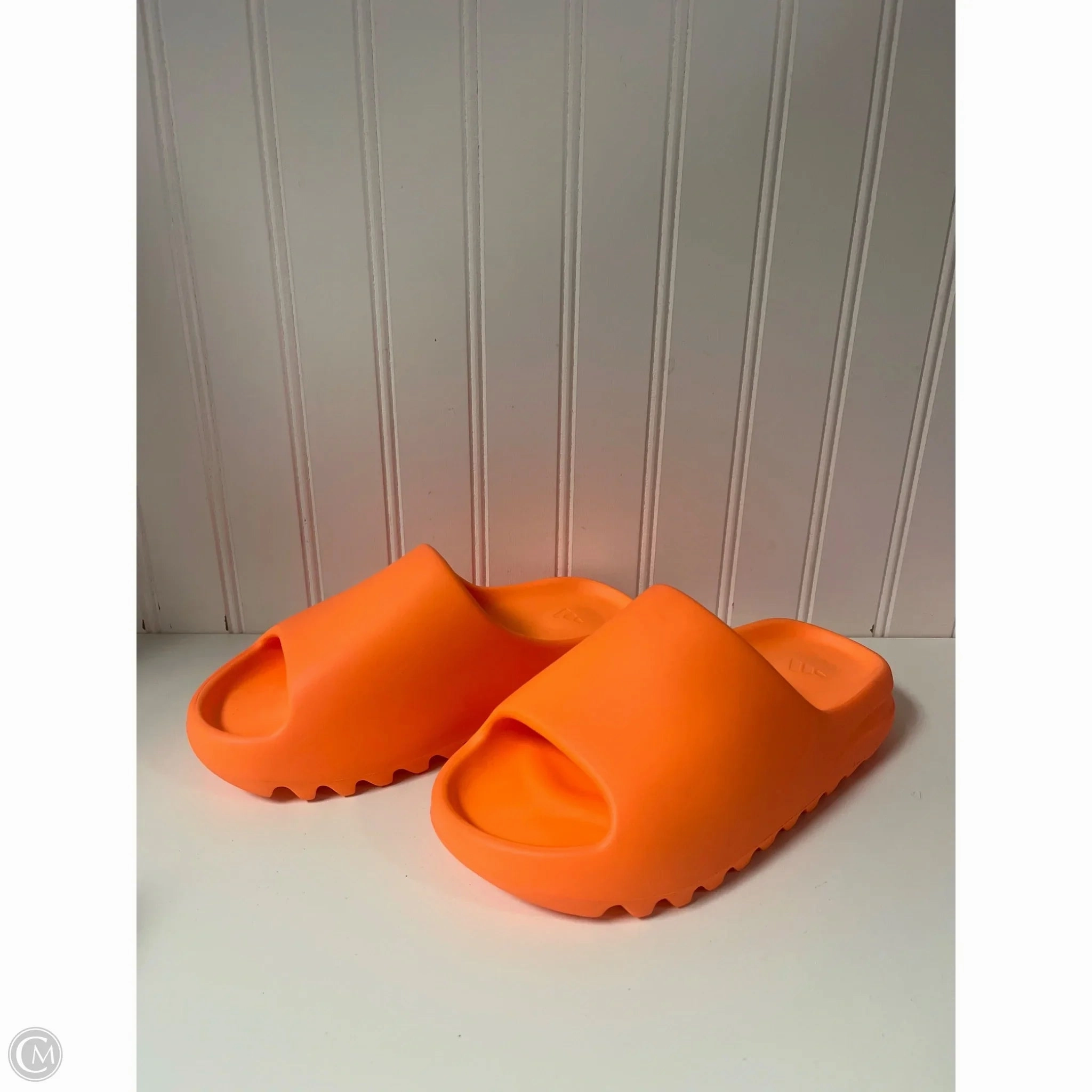 Sandals Luxury Designer By Yeezy In Orange, Size: 5 Shine Bright Power Flow