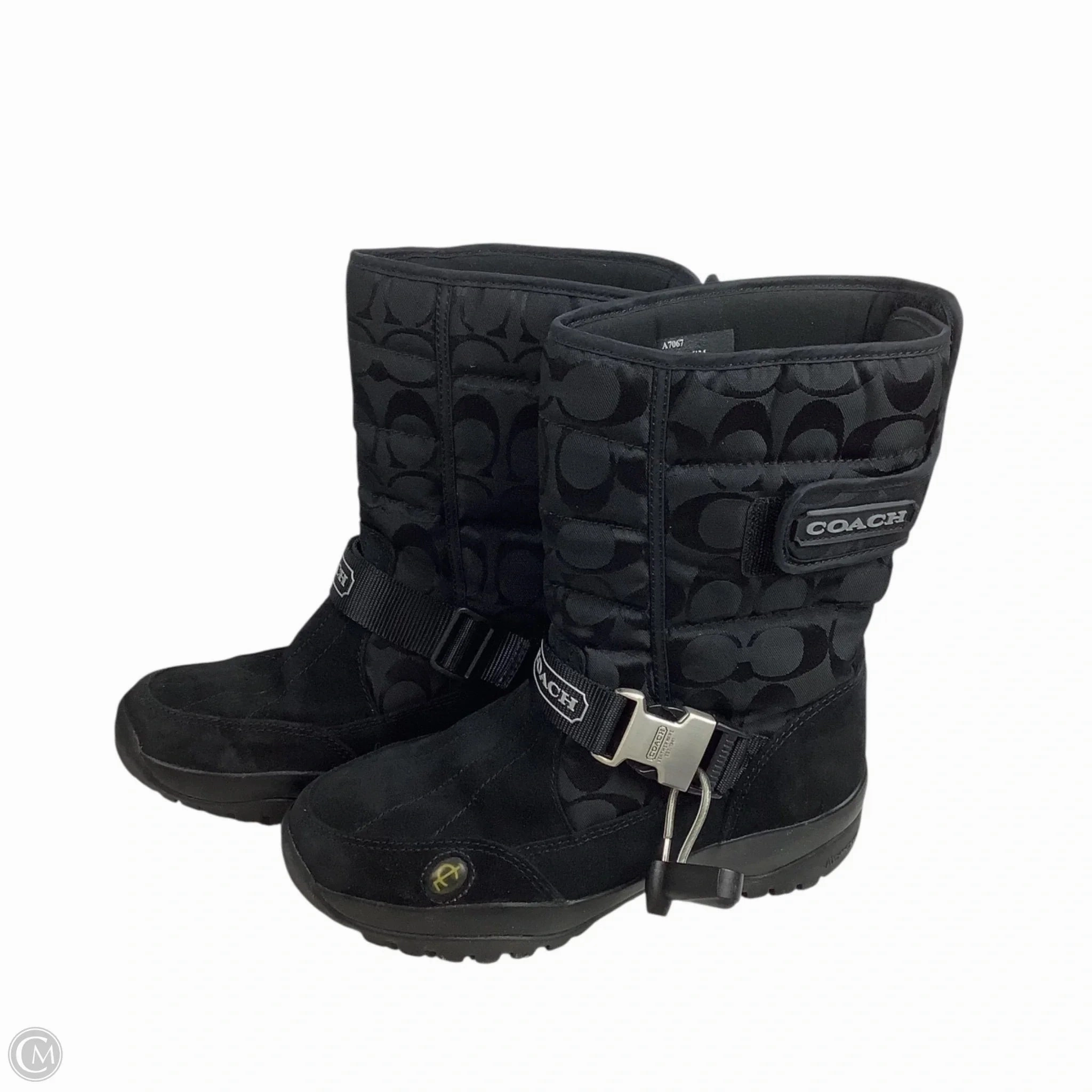 Comfort footbed Slim Line Boots Designer By Coach In Black, Size: 6.5