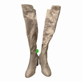 Durable Shell All Day Worker work mode Boots Knee Heels By Liz Claiborne In Beige, Size: 8.5