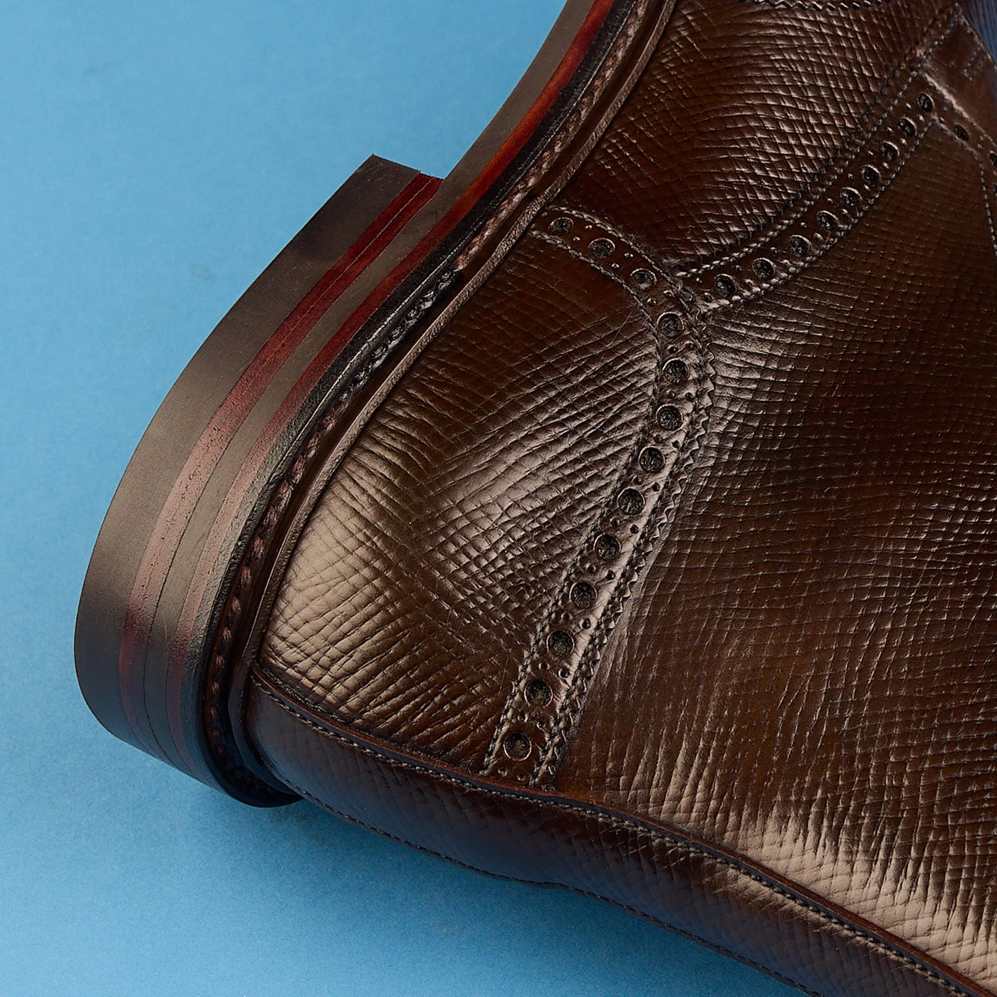 Islay Dark Brown Hatch Grain Cordovan Breathable Cold Weather Commuter