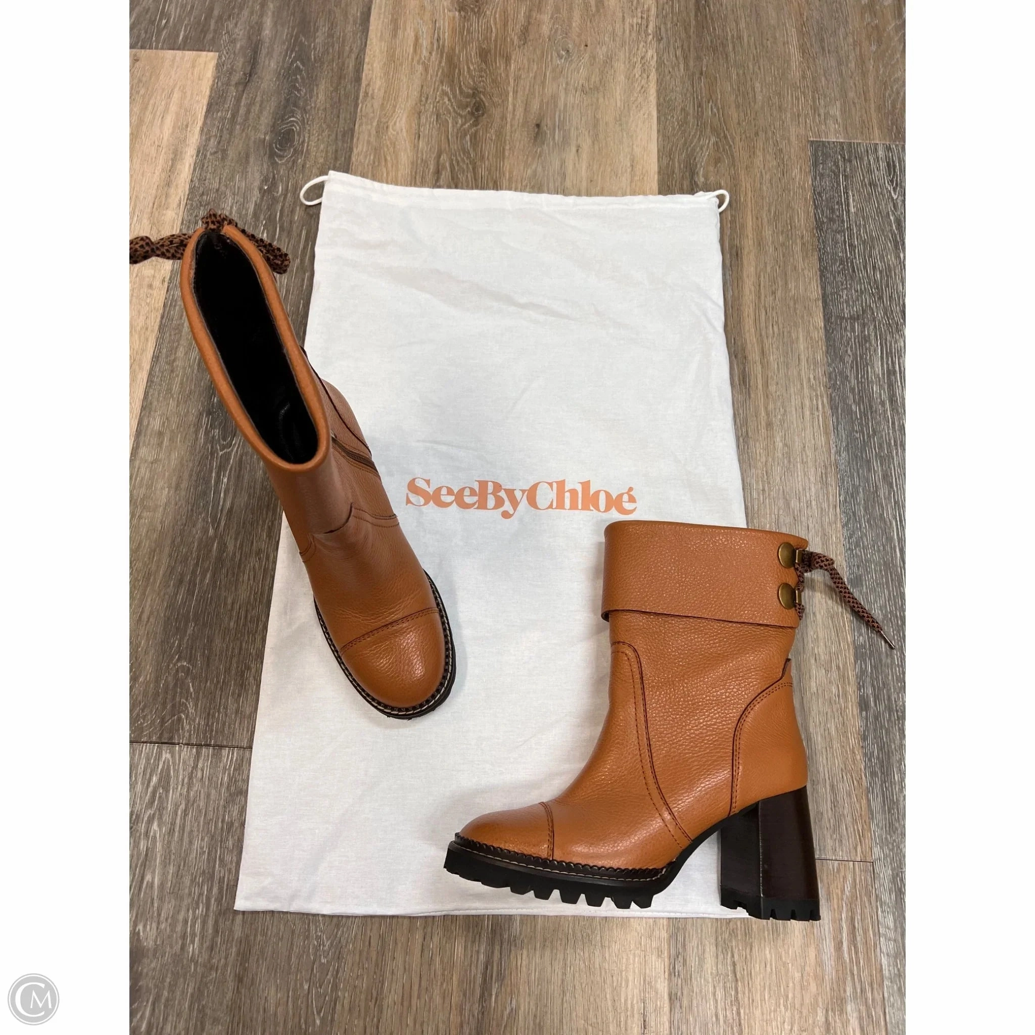 Soft Tone Boots Designer By See By Chloe In Brown, Size: 9/39