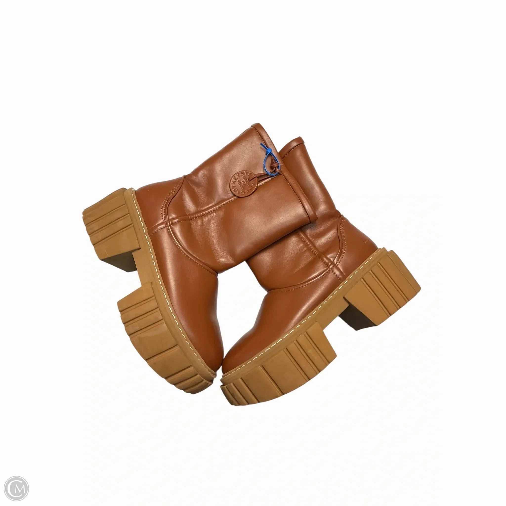 Shine Bright Sweat Resistant Gym Workout Boots Luxury Designer By Stella Mccartney In Brown, Size: 10