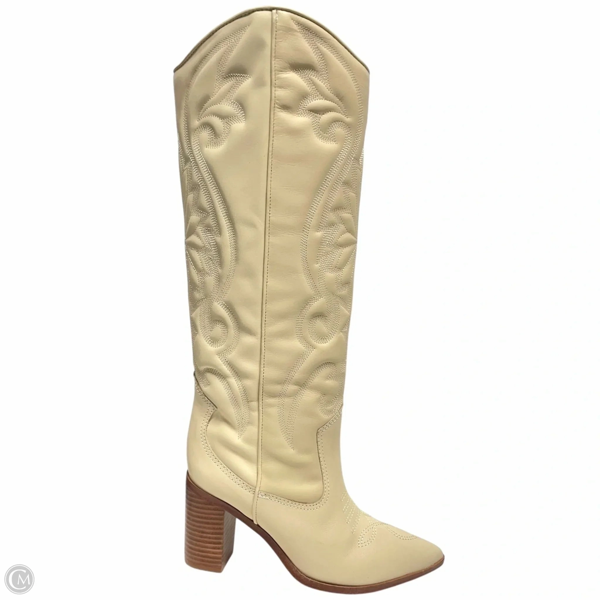 Boots Western By SCHUTZ In Cream, Size: 5.5 Indoor Use Dance Edge
