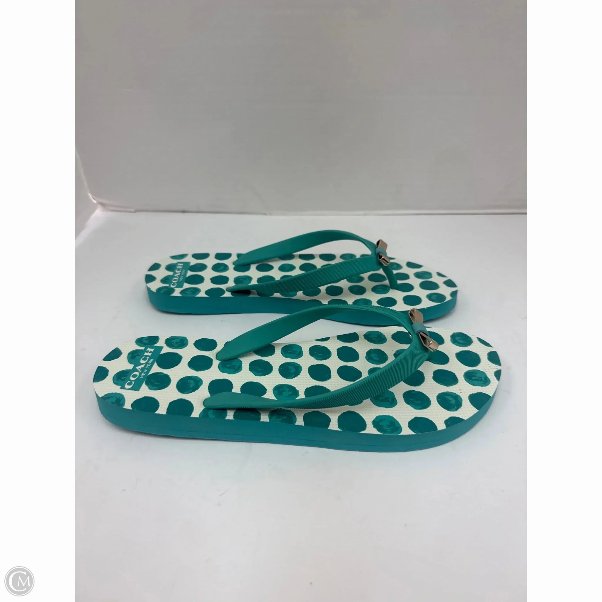Sandals Designer By Coach In Aqua, Size: 9 Boho Free