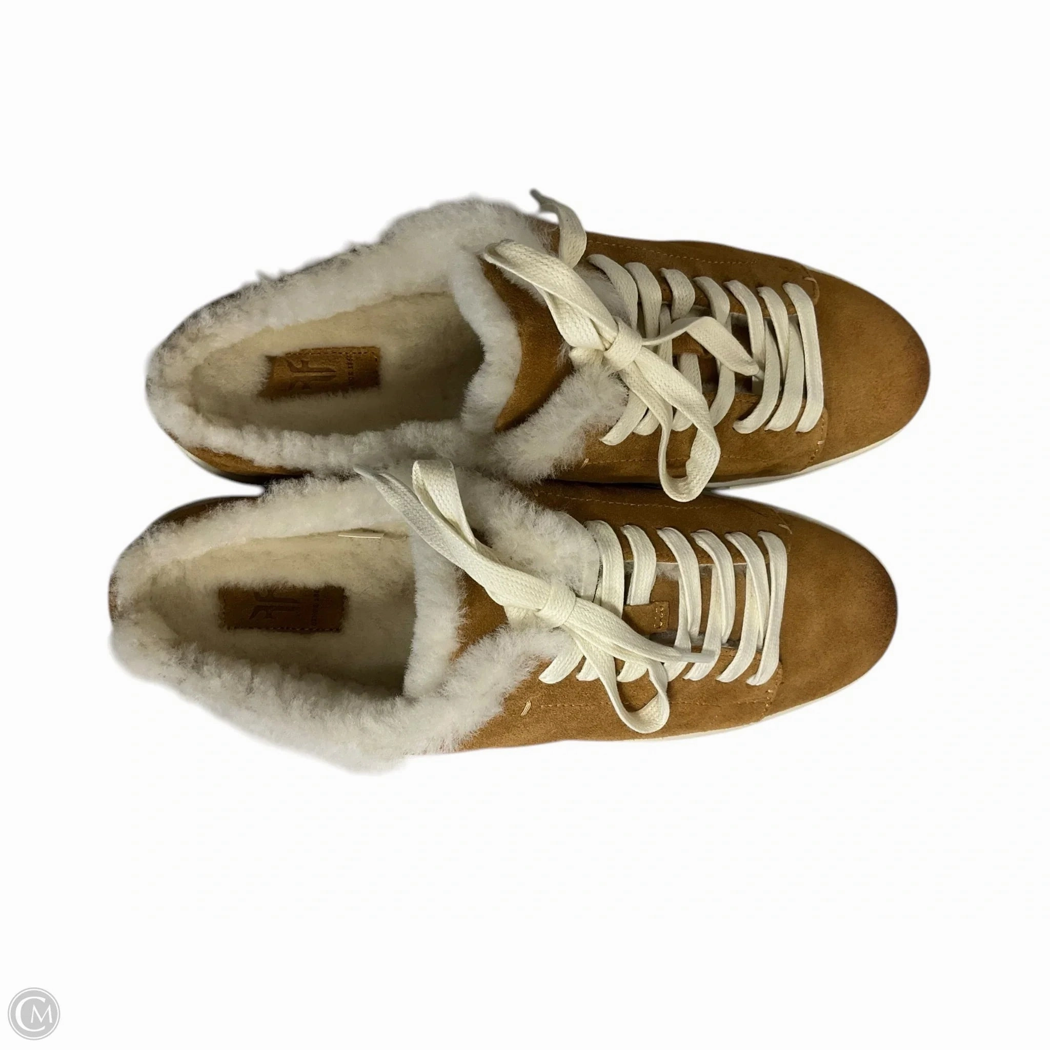 Energy Return Foam Pastel tone Shoes Designer By Frye In Brown & Cream, Size: 9.5