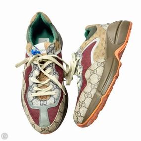 Non Binding Collar Padding Shoes Luxury Designer By Gucci In Multi-colored, Size: 9.5