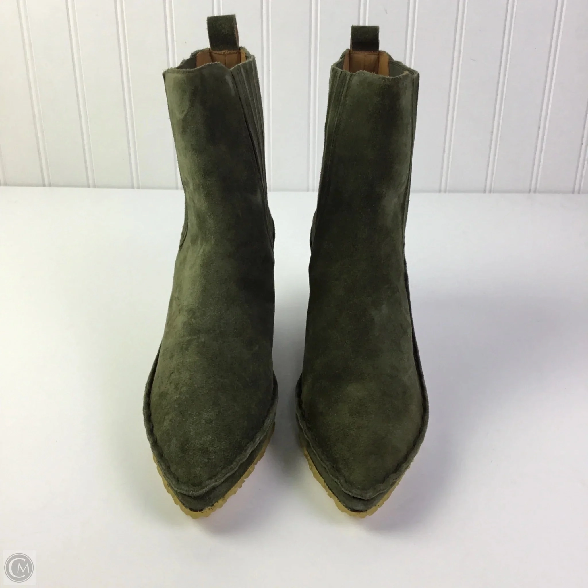 Stretch Fabric Travel Light Boots Designer By Tory Burch In Green, Size: 7