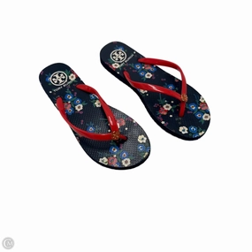 Sandals / Fl9ip Flops Designer By Tory Burch In Floral Print, Size: 8 Road grip