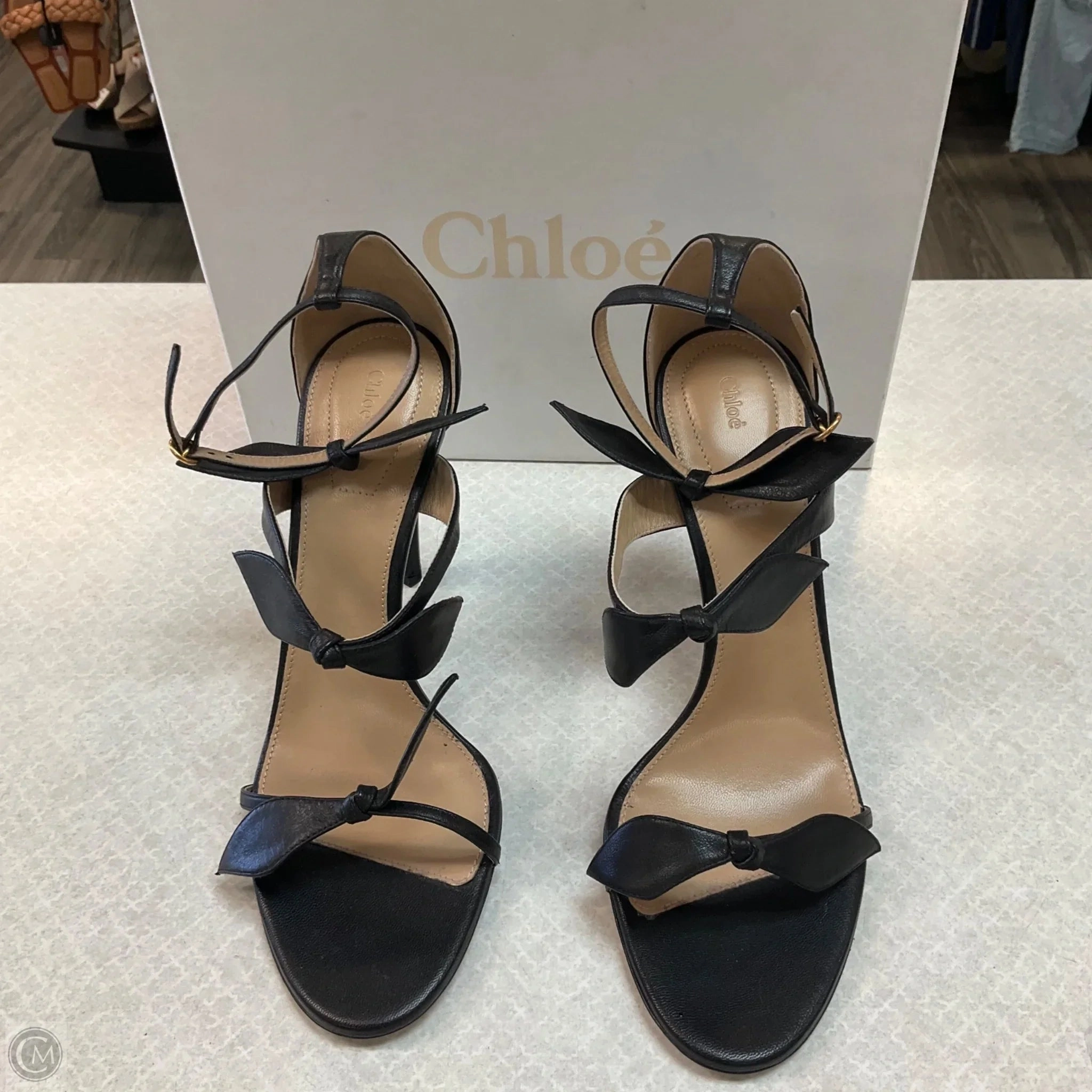 Sandals Designer By Chloe In Black, Size: 9 Pastel tone