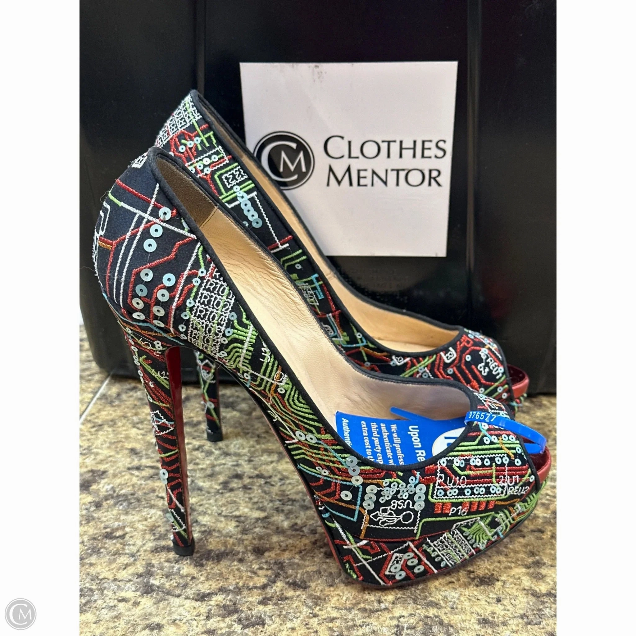 Sandals Designer By Christian Louboutin In Multi-colored, Size: 39.5 Stride Easy