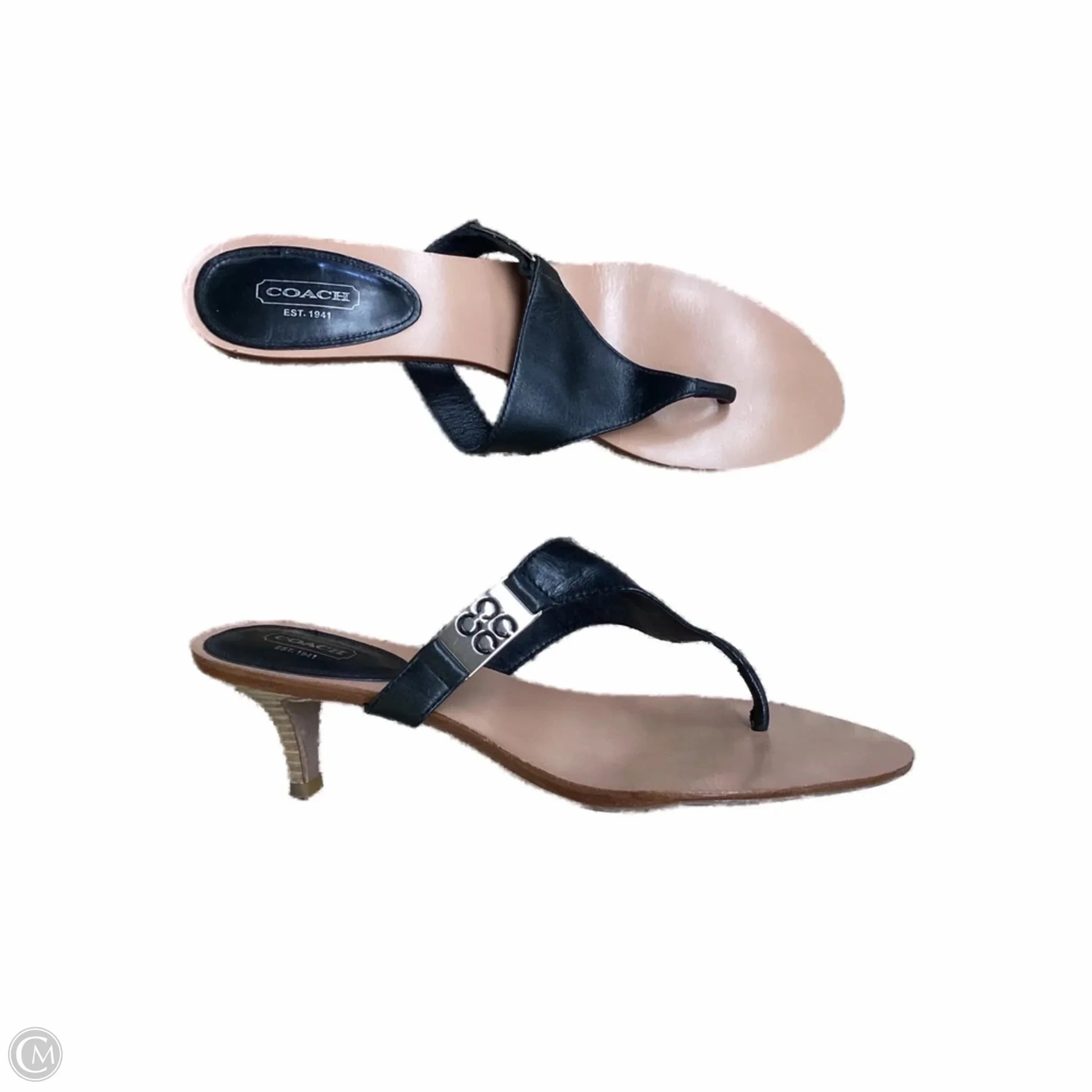 Impact Resistance Calm Tone Sandals Designer By Coach In Black & Tan, Size: 11