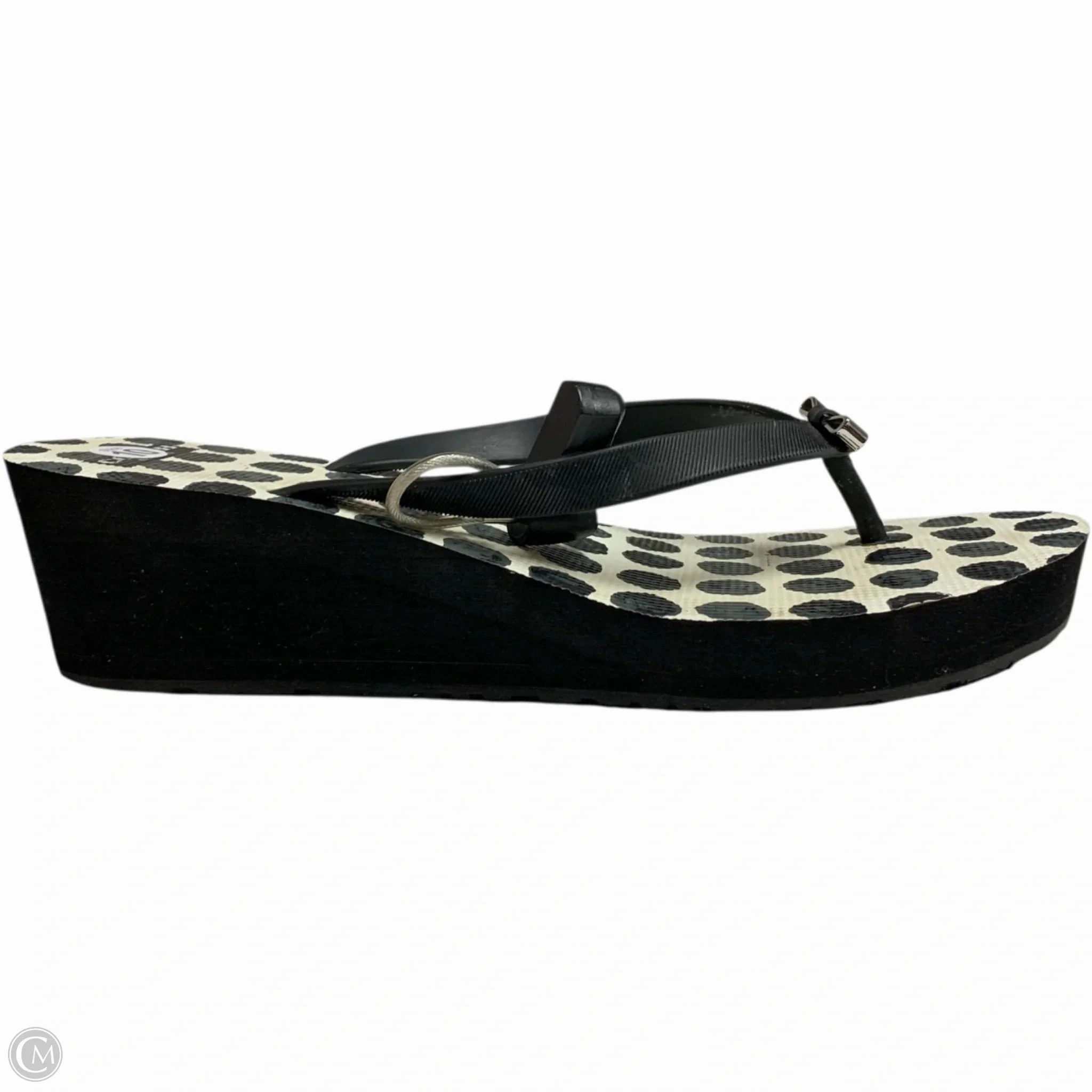 Sandals Designer By Coach In Black & White, Size: 10 Blown Rubber Outsole