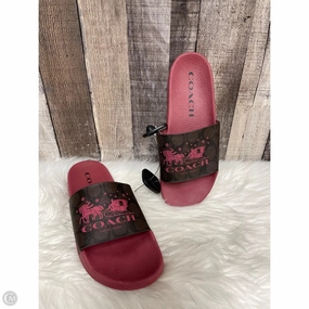 Cliff Edge Arch support Sandals Designer By Coach In Brown, Size: 10