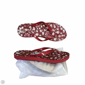 Sandals Designer By Coach In Red & White, Size: 7 Firm Lock