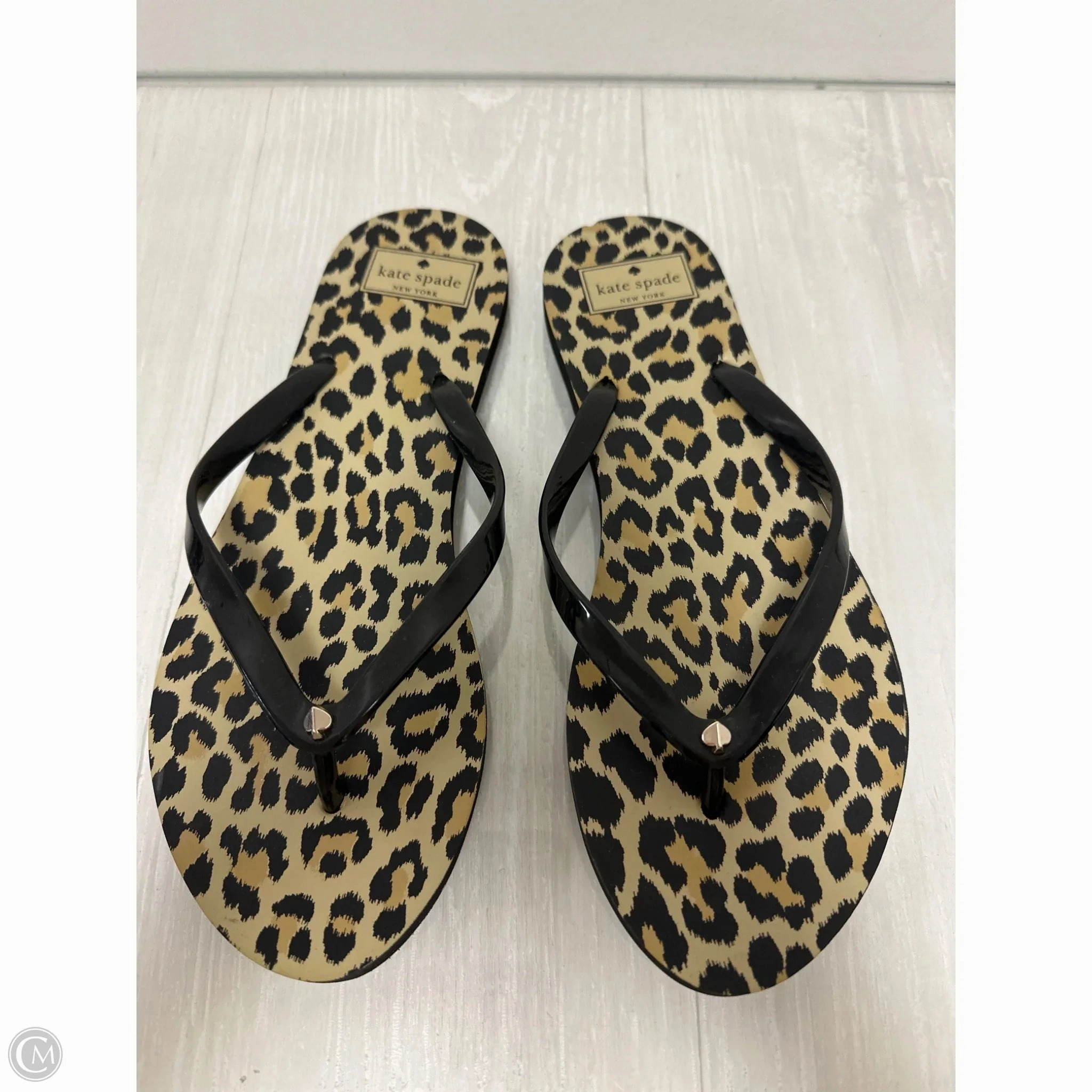 Cotton Base Ultra Light Cushioning Sandals Designer By Kate Spade In Animal Print, Size: 9