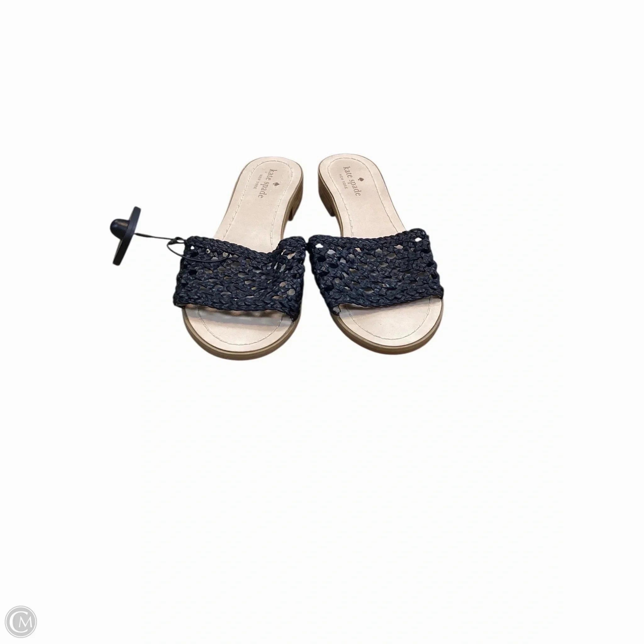 Happy Move Dry Base Sandals Designer By Kate Spade In Black & Cream, Size: 7