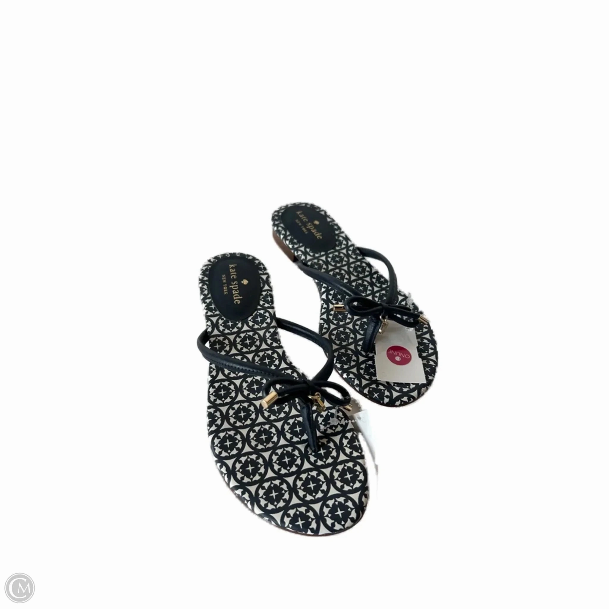 Fantasy Path Canvas Cool Sandals Designer By Kate Spade In Blue & White, Size: 8