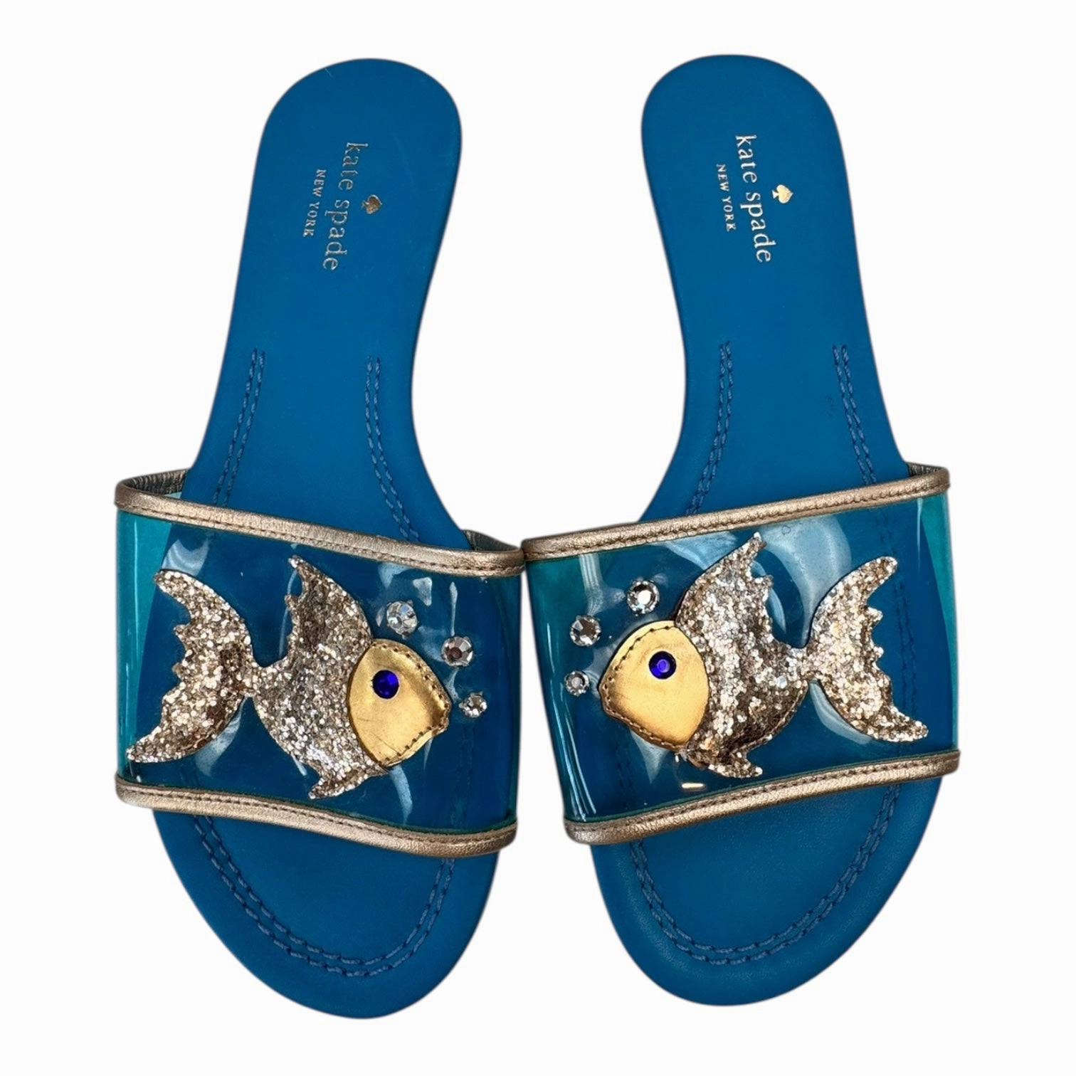 Sandals Designer By Kate Spade In Blue, Size:9 Easy Wear