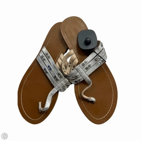 Sandals Designer By Kate Spade In Silver, Size: 8 Eva Midsole Black Edge