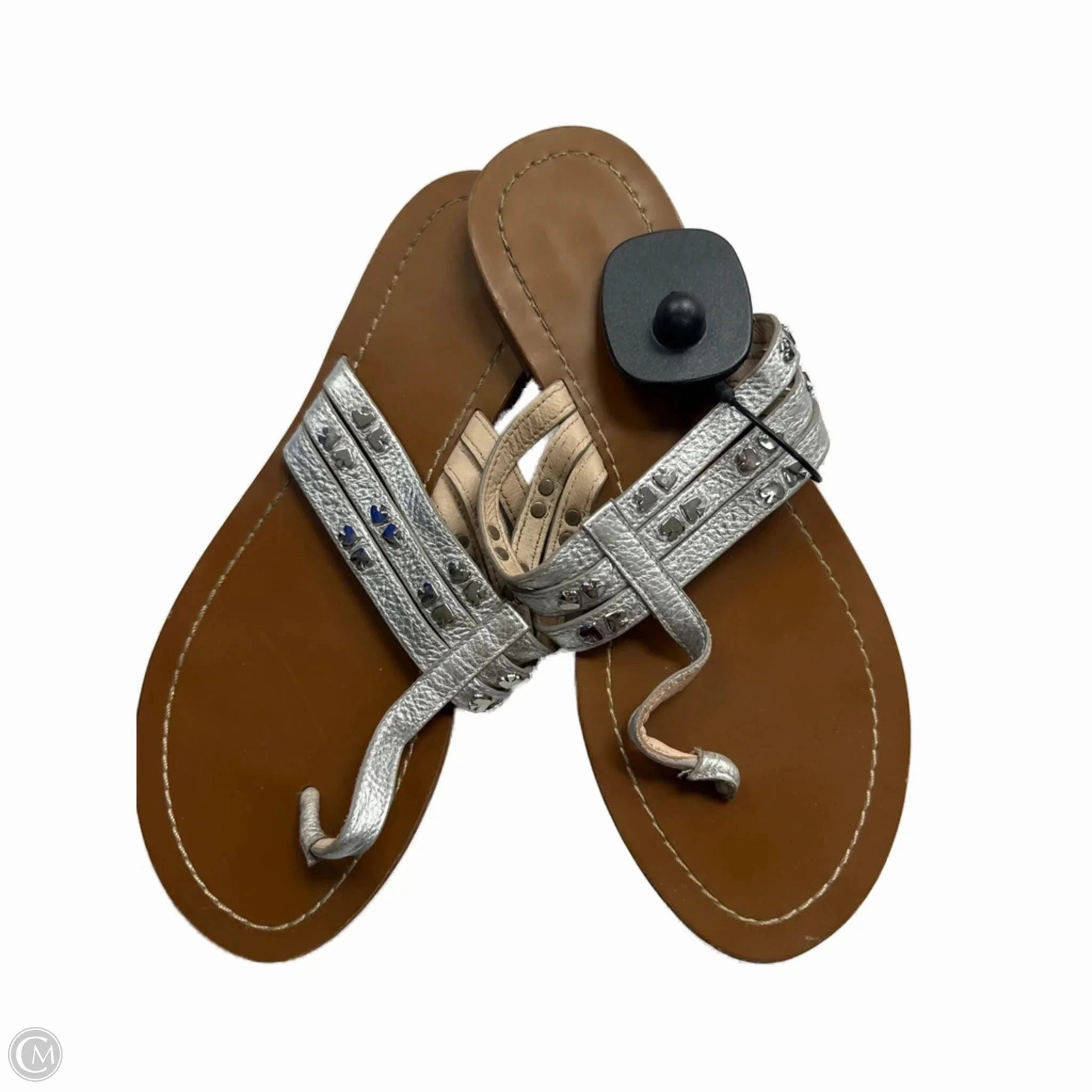 Sandals Designer By Kate Spade In Silver, Size: 8 Eva Midsole Black Edge