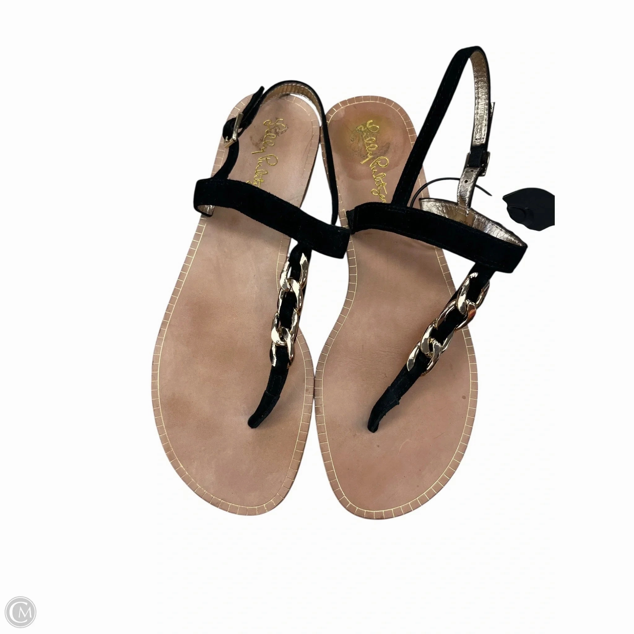 Freeze Proof Fashion Edge Sandals Designer By Lilly Pulitzer In Black, Size: 7.5