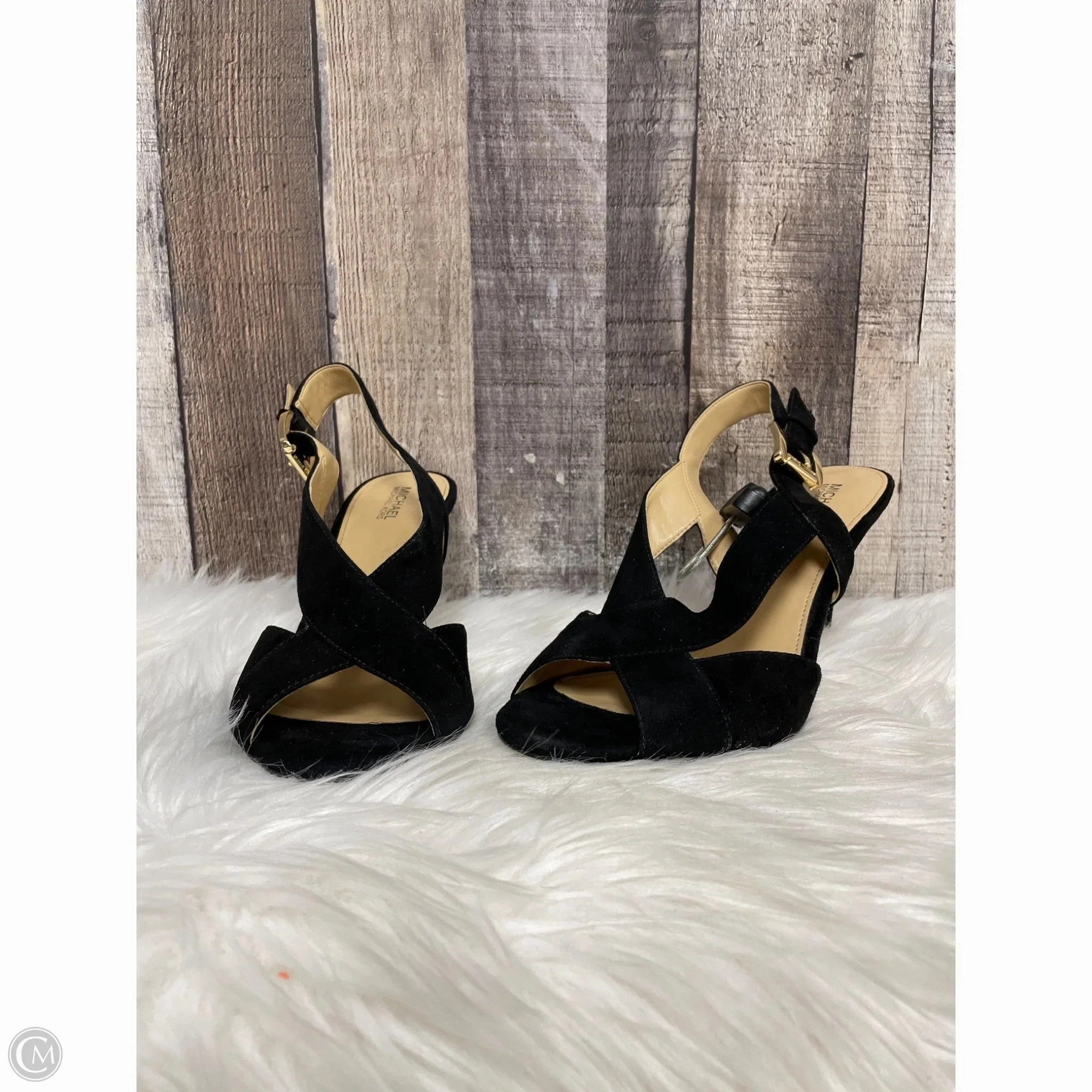 Sandals Designer By Michael Kors In Black, Size: 7.5 Soft Interior