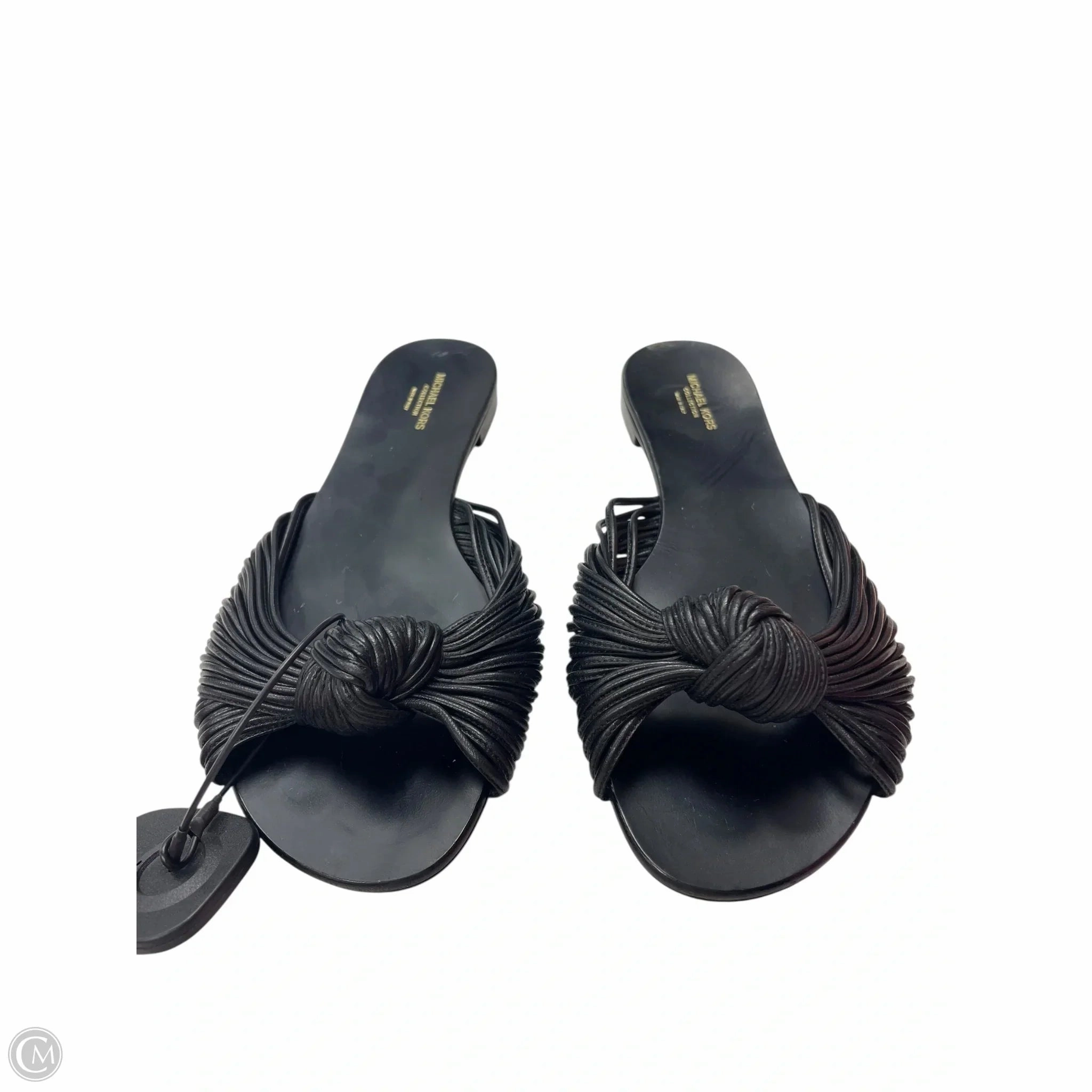 Breathable Upper Reinforced toe cap Sandals Designer By Michael Kors In Black, Size: 8