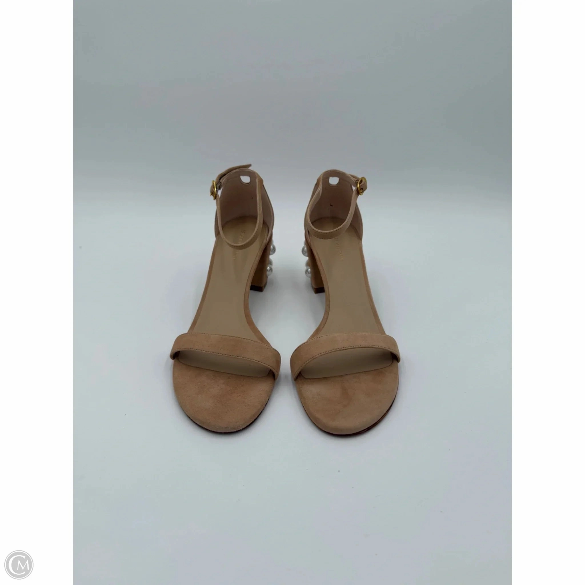 Long Walk Elastic Sandals Designer By Stuart Weitzman In Tan, Size: 9.5