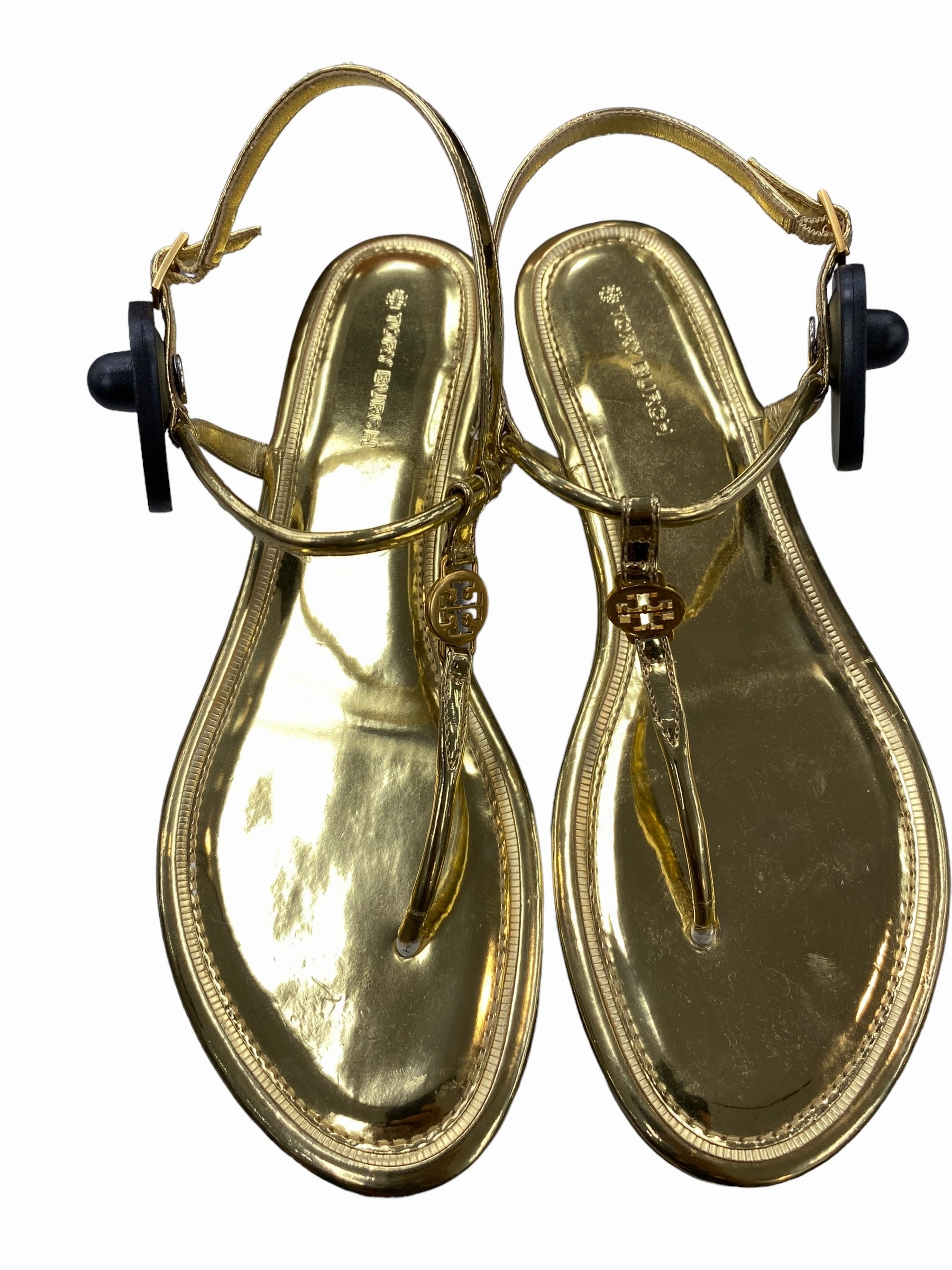 Sandals Designer By Tory Burch In Gold, Size: 8.5 Rolling Motion Design Field Walk