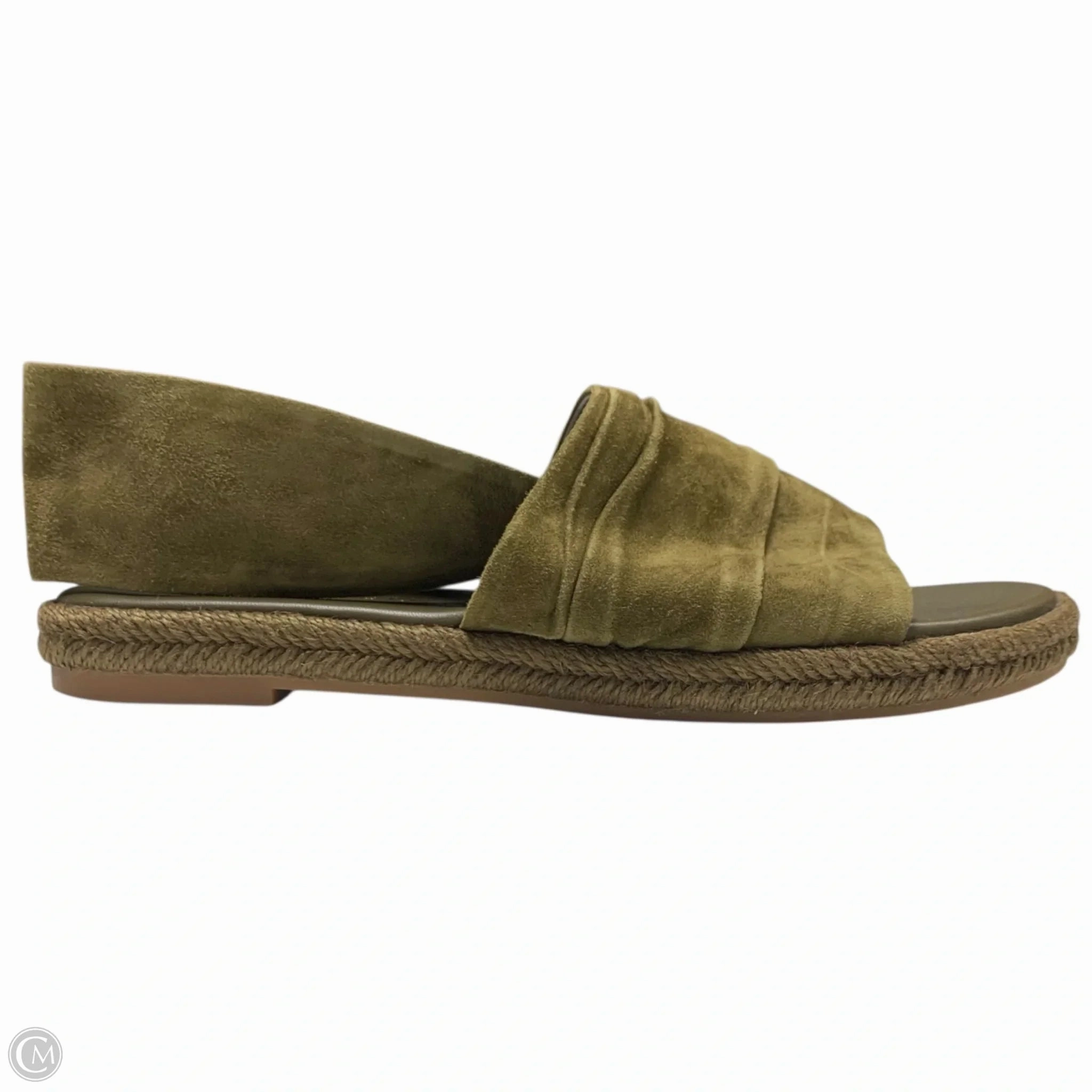 Flexible Fit Frequent Travelers Sandals Designer By Tory Burch In Green, Size: 8.5