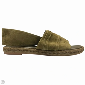 Flexible Fit Frequent Travelers Sandals Designer By Tory Burch In Green, Size: 8.5