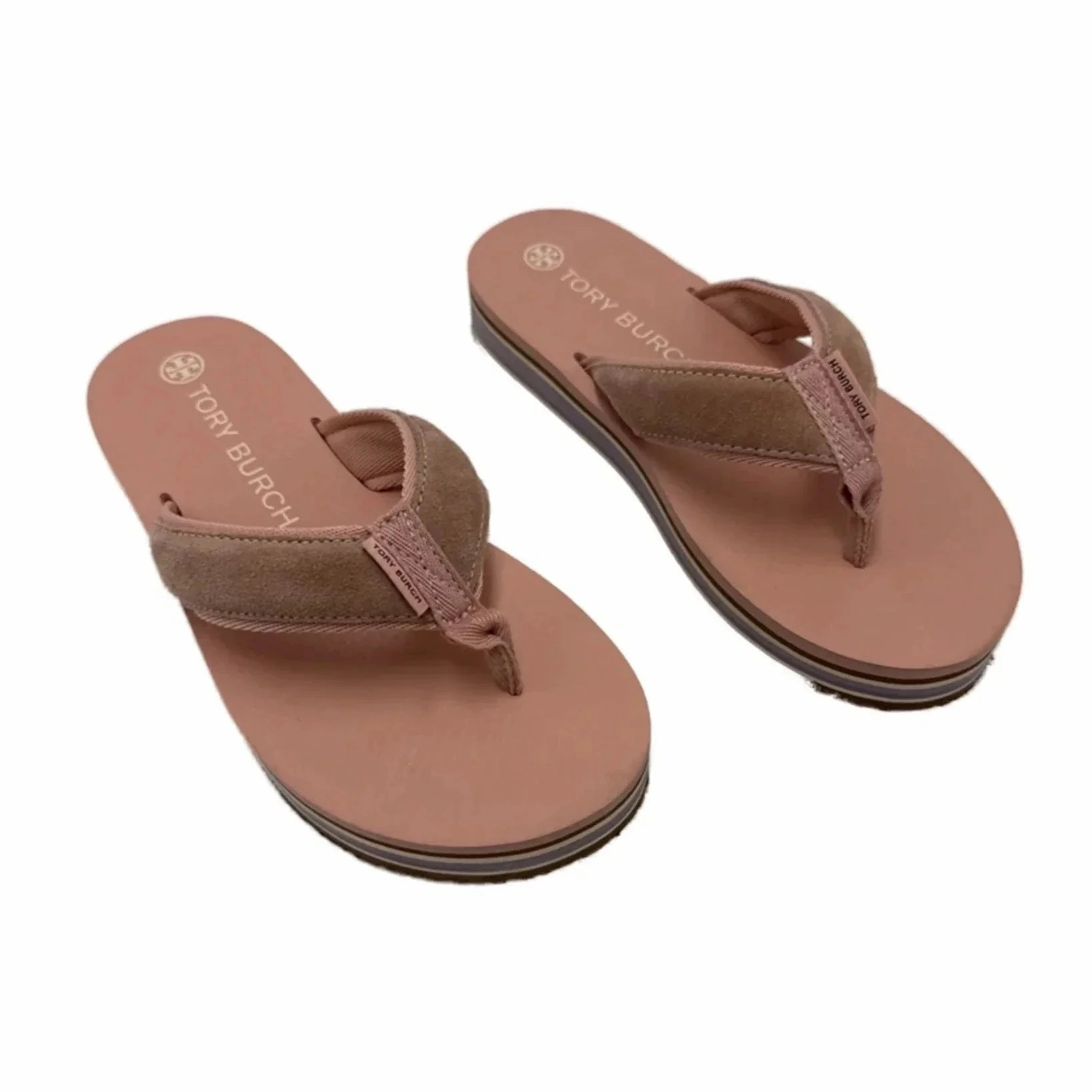 Padded Comfort Standing Workers Leg Long Sandals Designer By Tory Burch In Pink, Size: 8